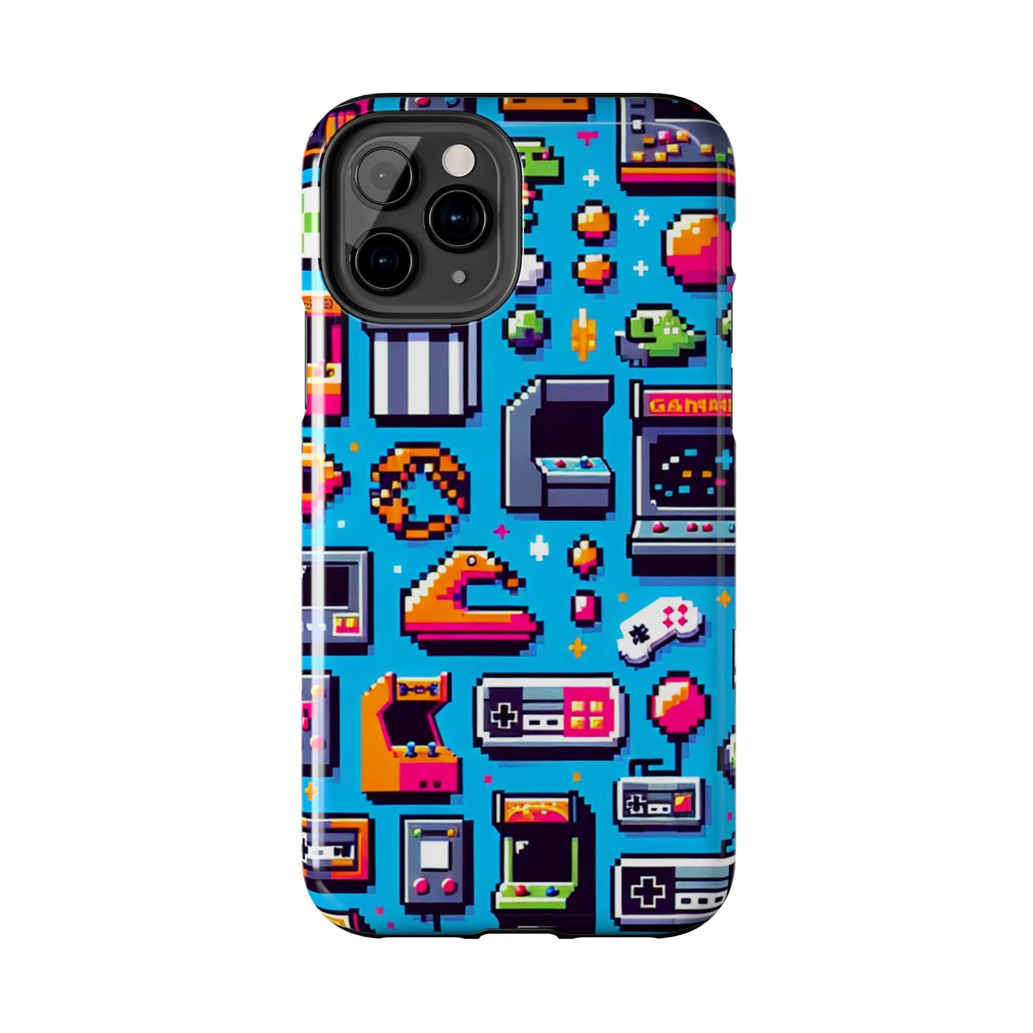 Retro Gaming Tough Phone Case - Pixel Art Design for Gamers - for iPhone