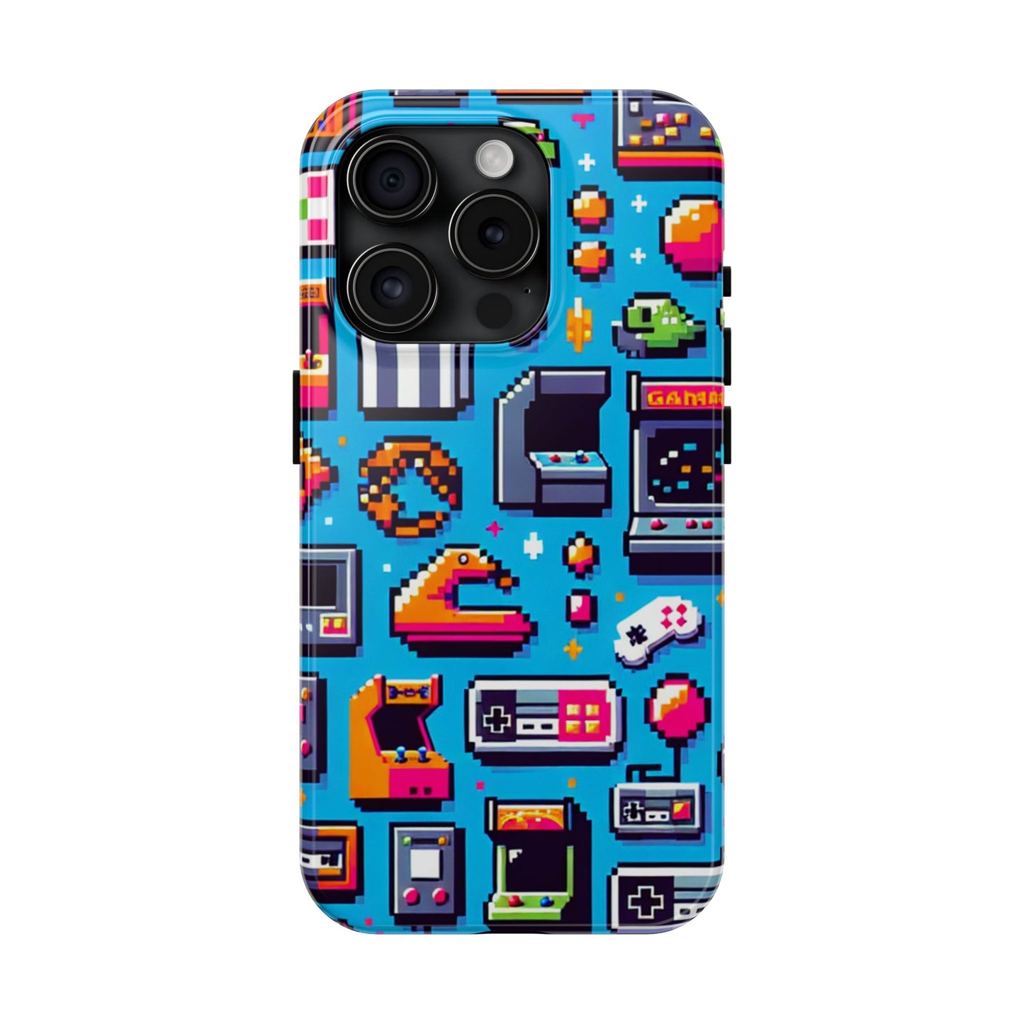 Retro Gaming Tough Phone Case - Pixel Art Design for Gamers - for iPhone