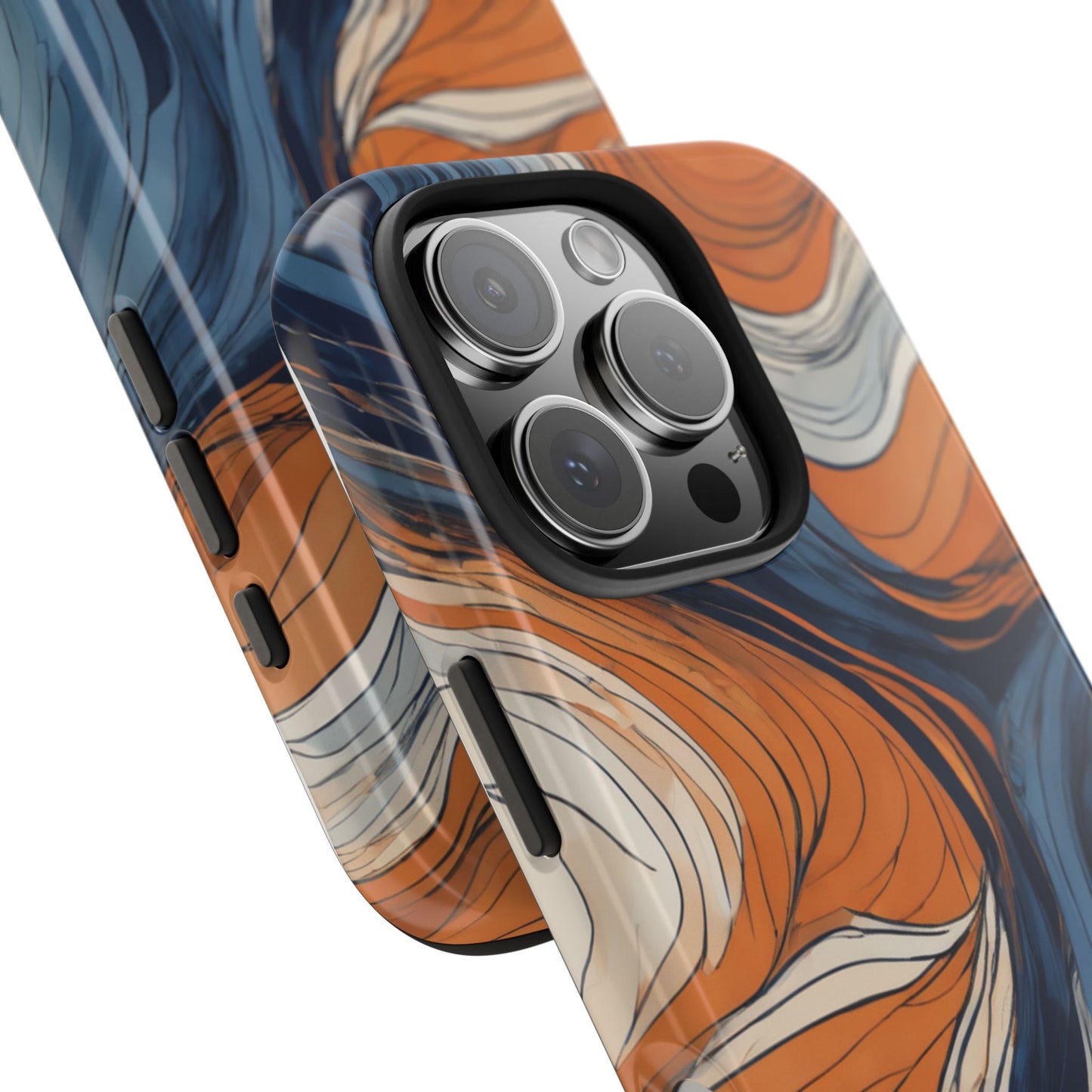 Artistic Tough Phone Case - Vibrant Abstract Waves Design - for iPhone