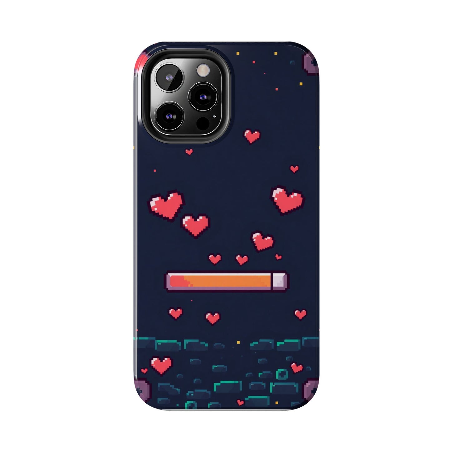 Pixel Heart Tough Phone Case - Retro Gamer Style for Valentine's Day