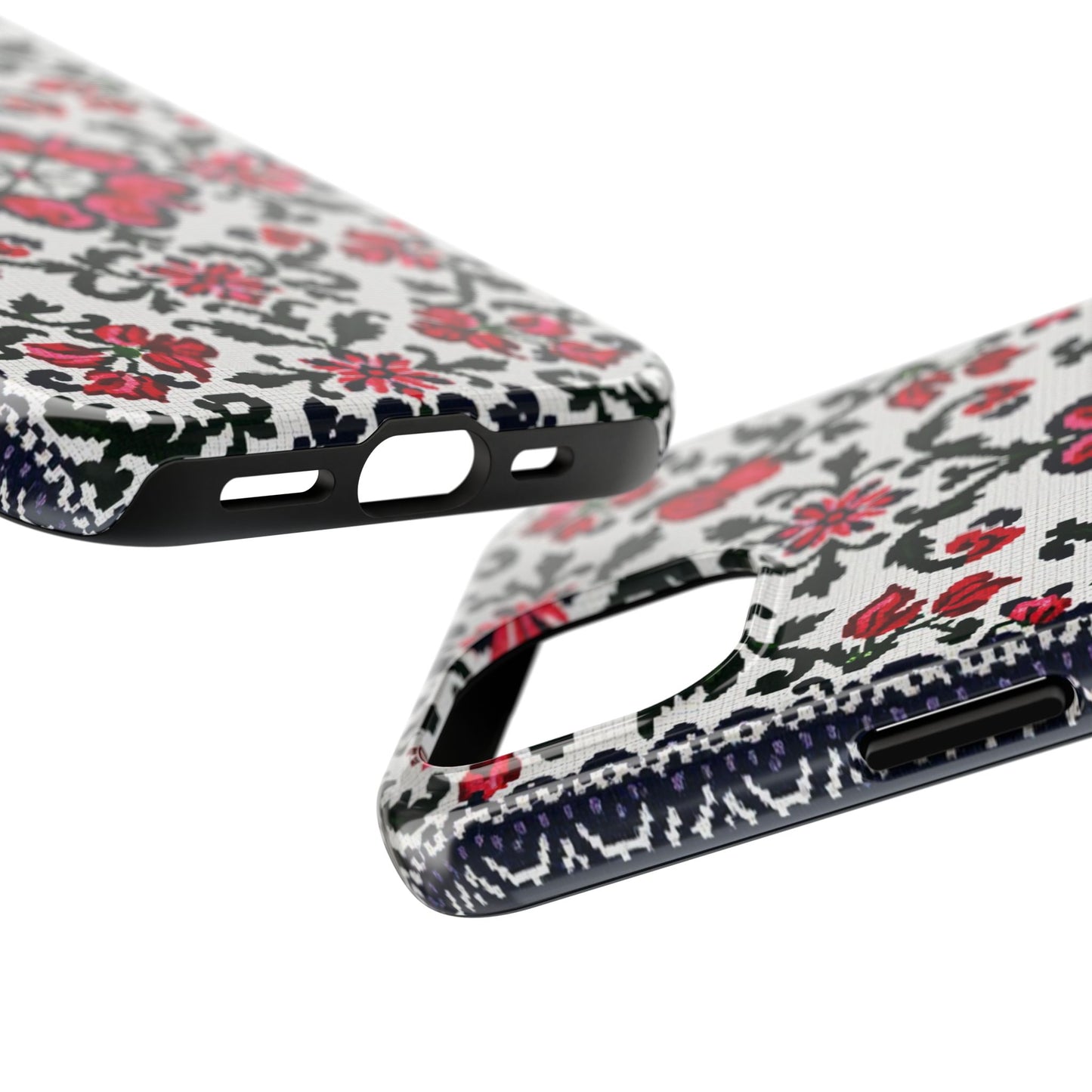 Traditional Knit Floral Design | Tough Phone Case - Durable Protection for iPhone