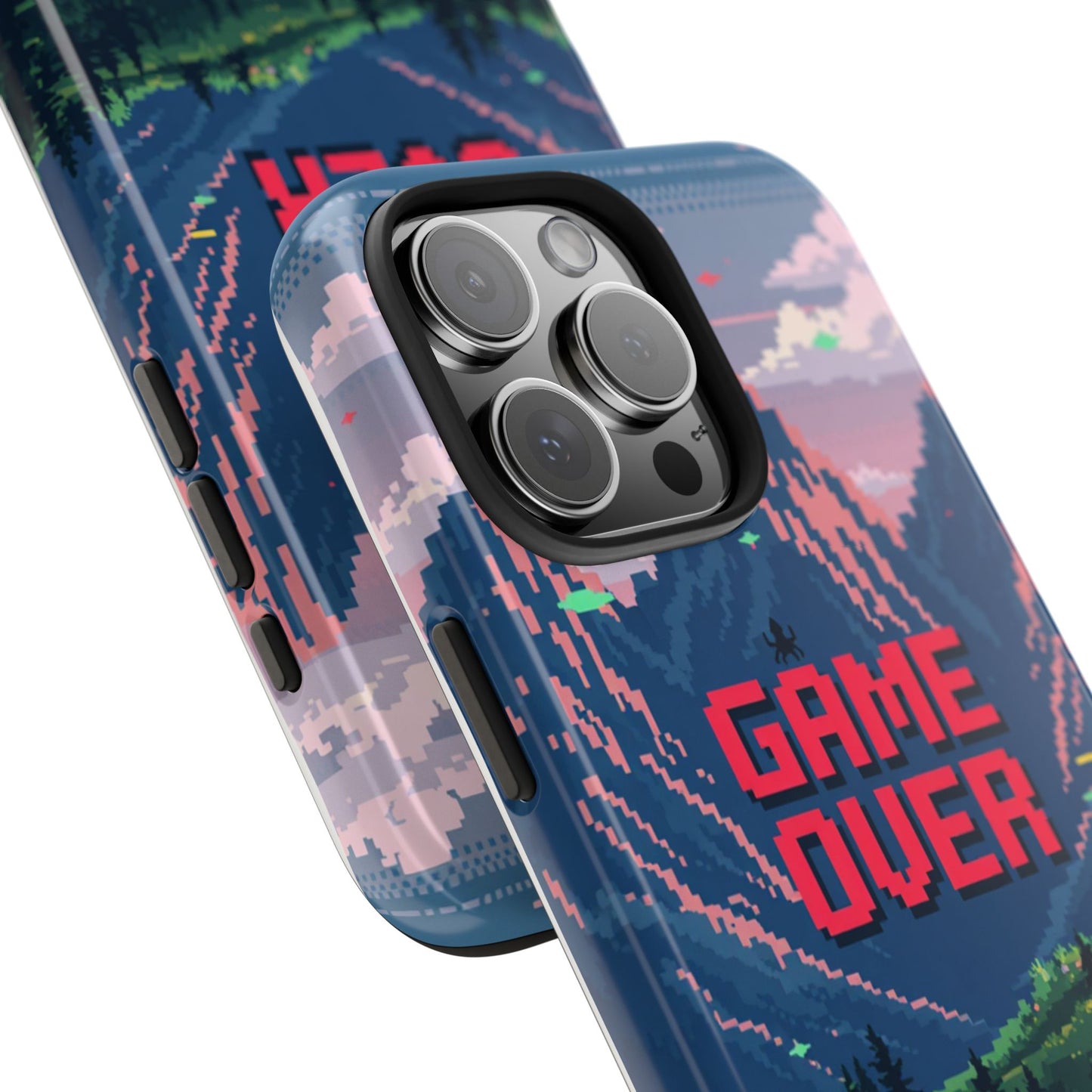 Pixel Art Tough Phone Case - 'Game Over' Design for Gamers