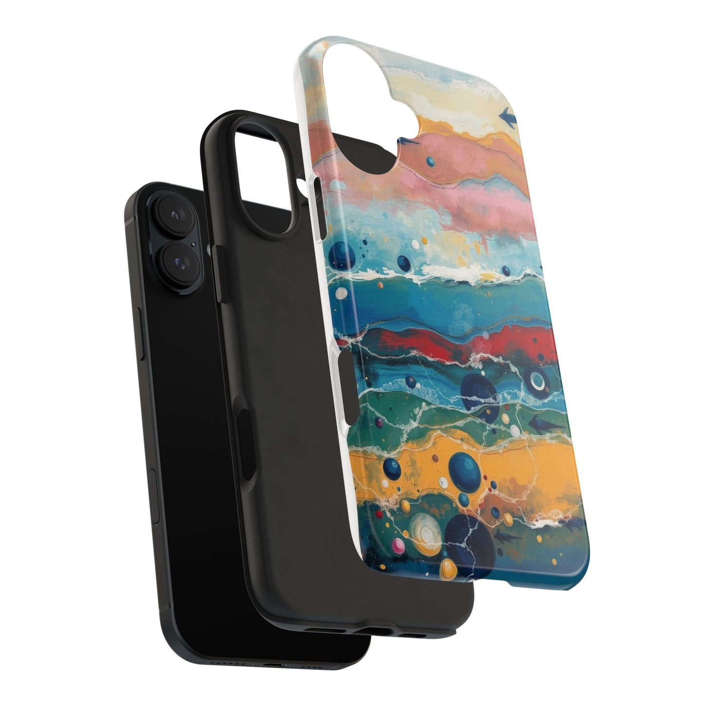 Artistic Tough Phone Case - Vibrant Waves Design for Unique Style