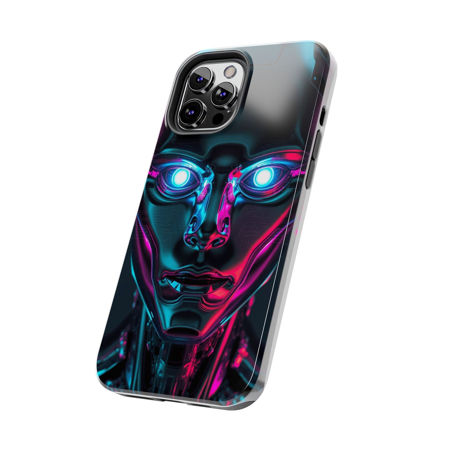 Futuristic Phone Case, Tough Phone Cover, Cyberpunk Style, Robot Design, Gift for Tech Lovers, Unique Phone Accessories