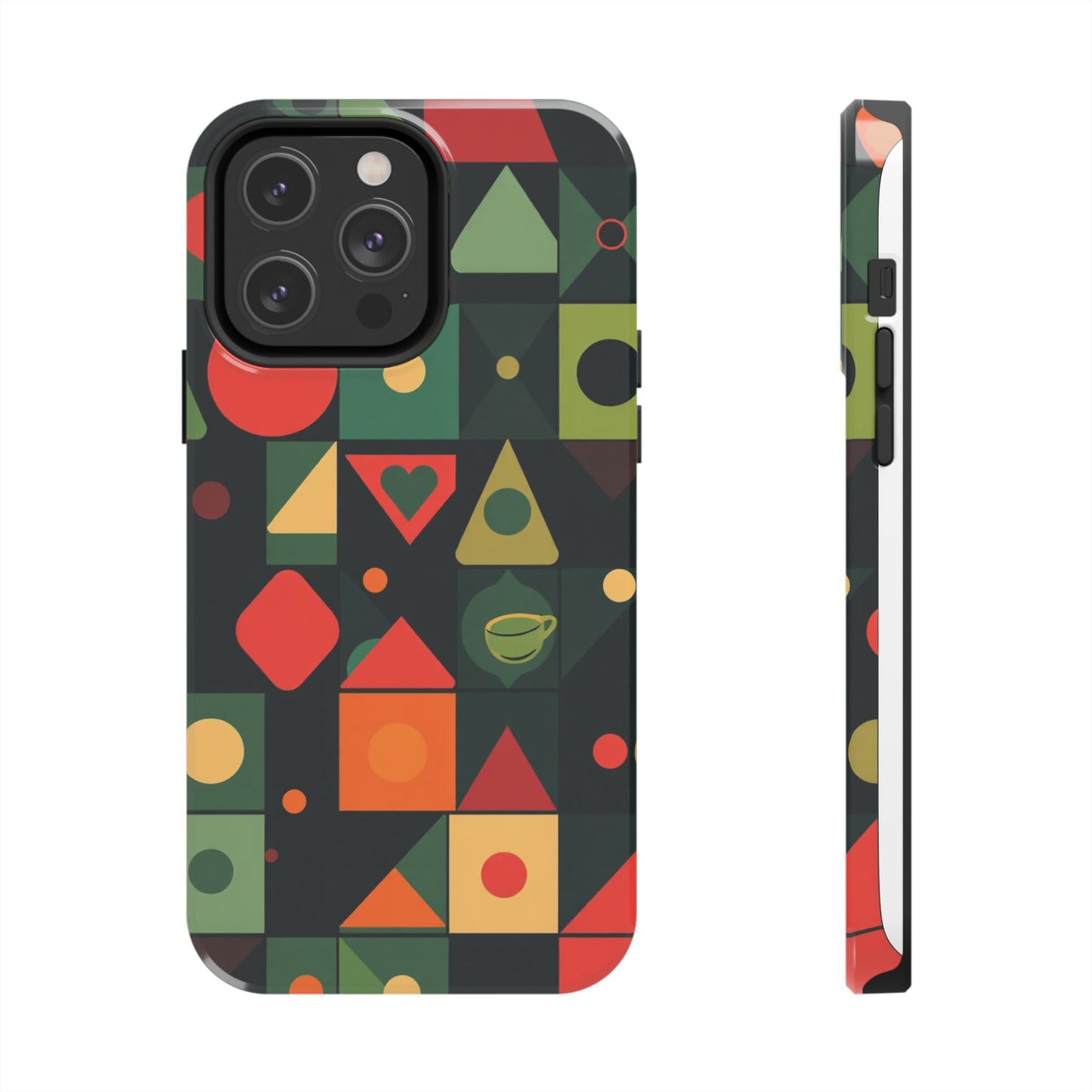 Vibrant Geometric Tough Phone Cases – Stylish Protection for Trendsetters - for iPhone