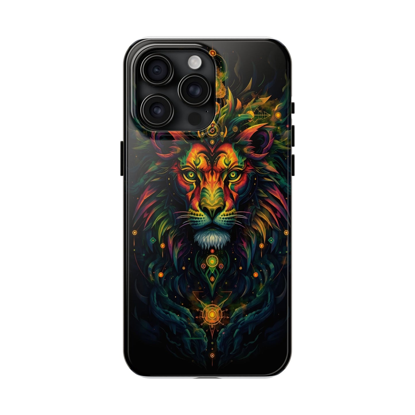 Vibrant Mystical Lion Art Tough Phone Case - Bold Protector for Animal Lovers - for iPhone