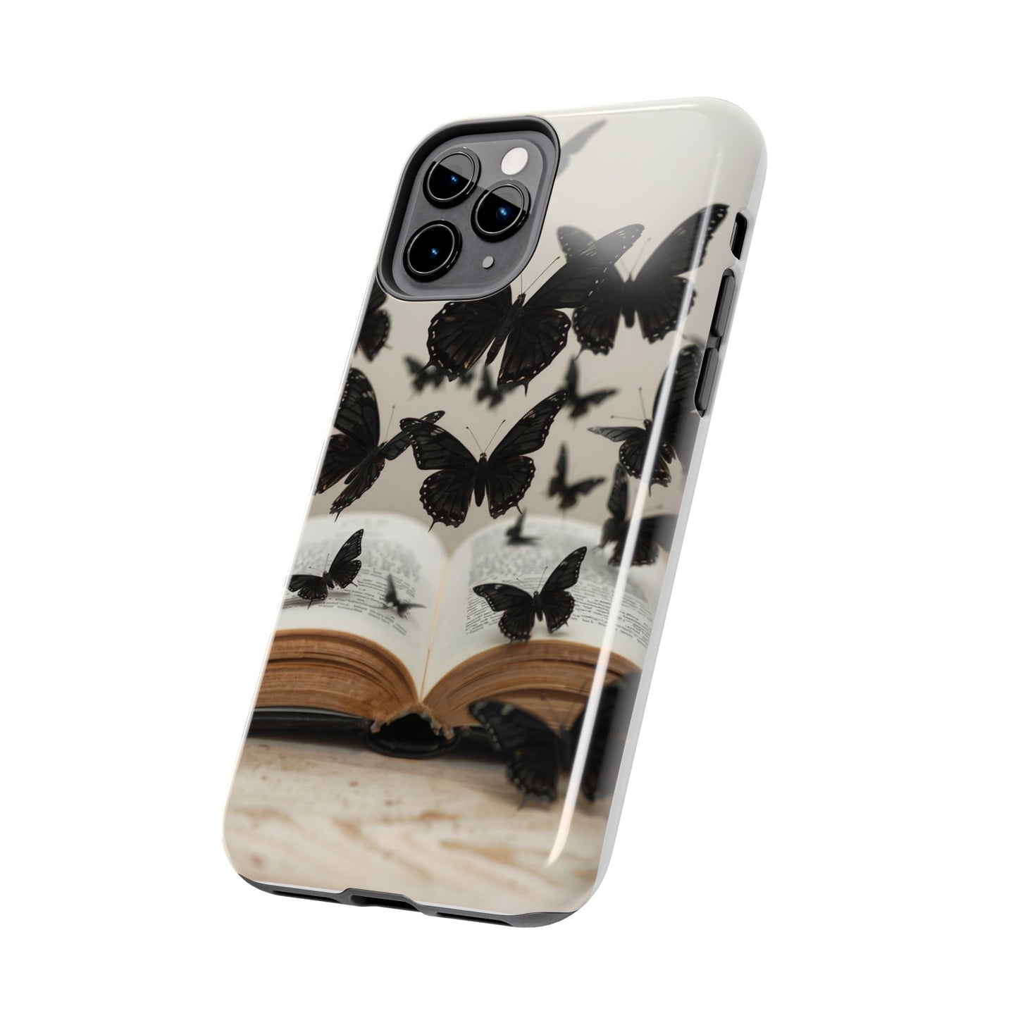 Butterfly Magic Tough Phone Case - Literary Design for Book Lovers