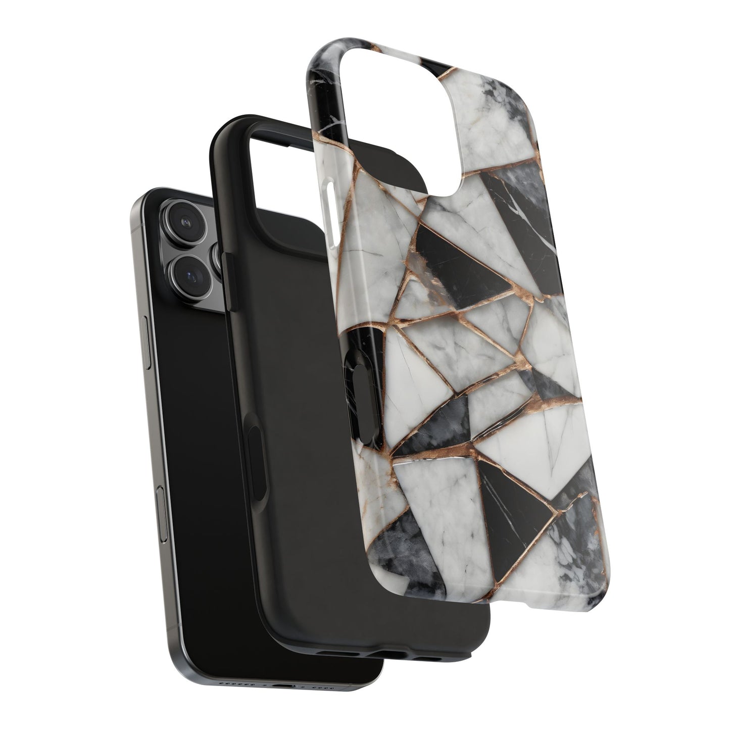 Elegant Marble Tough Phone Case - Stylish Protection for iPhone