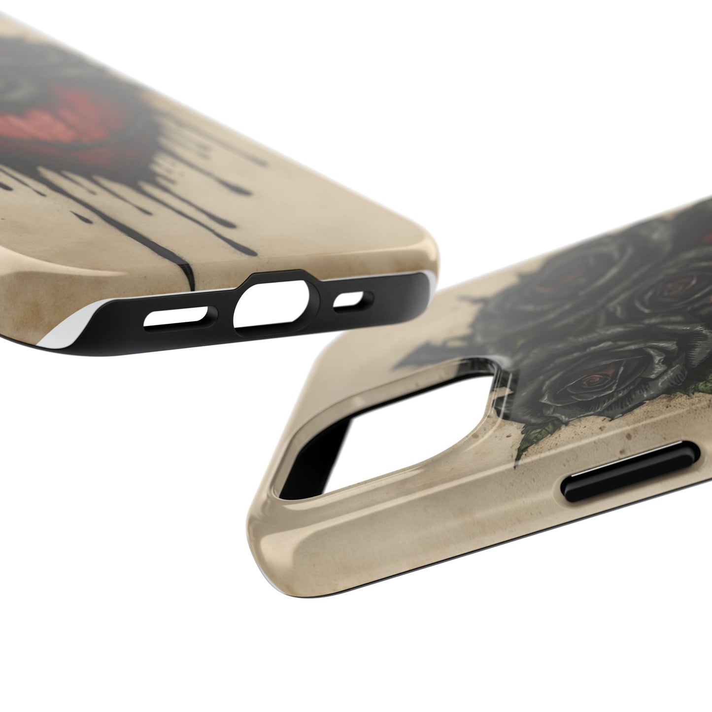 Gothic Heart Phone Case with Roses - Tough & Durable Design