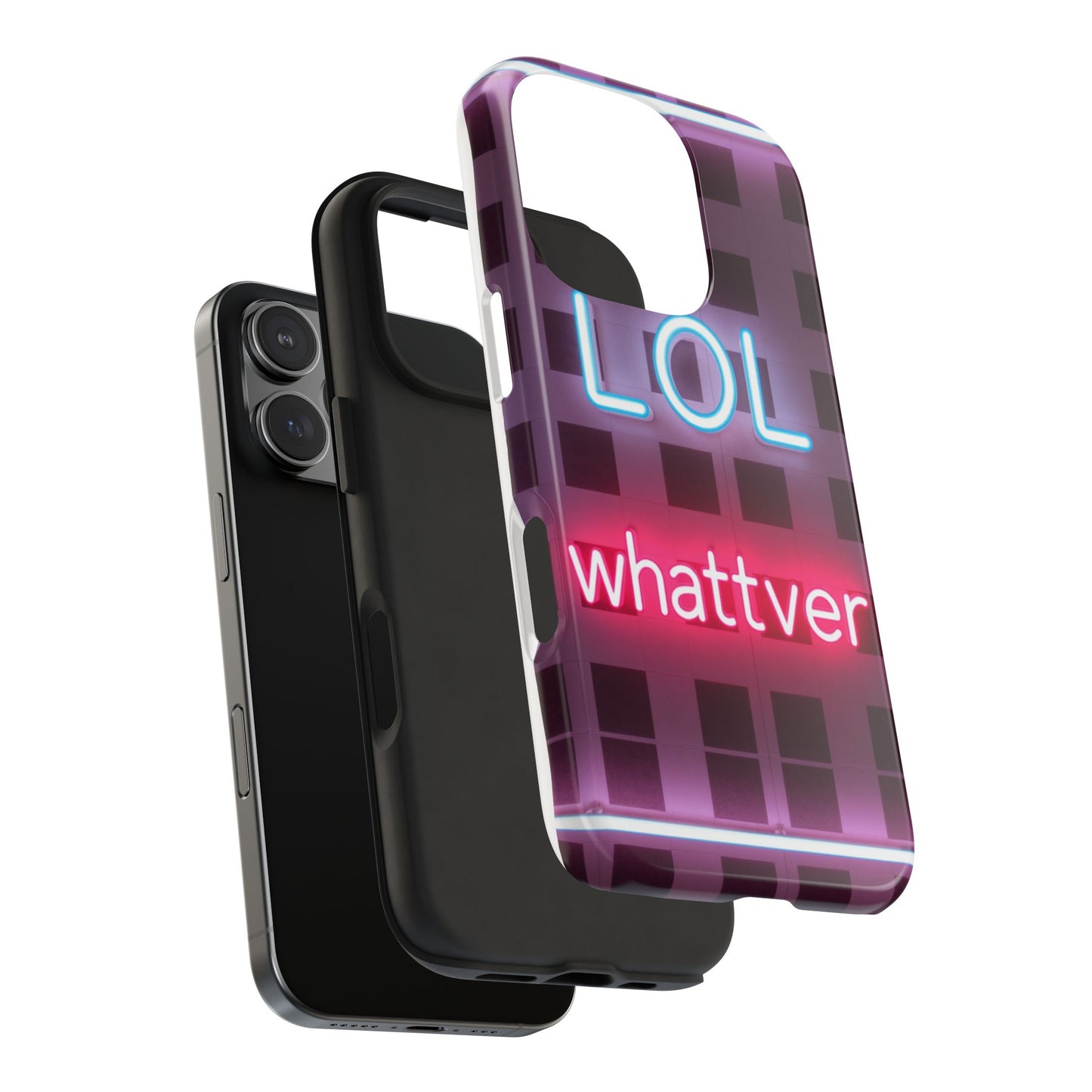Neon Vibe Tough Phone Case - 'LOL Whatevr' Design for Trendsetters