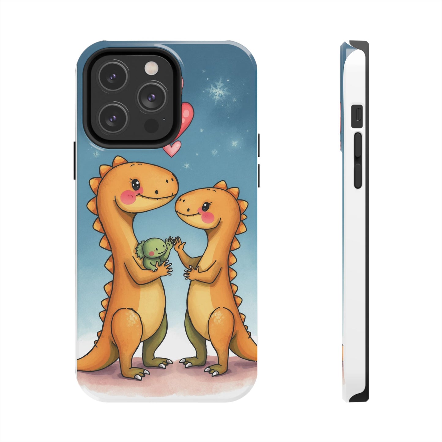 Dino Love Tough Phone Case - Cute & Durable Design for Kids & Parents