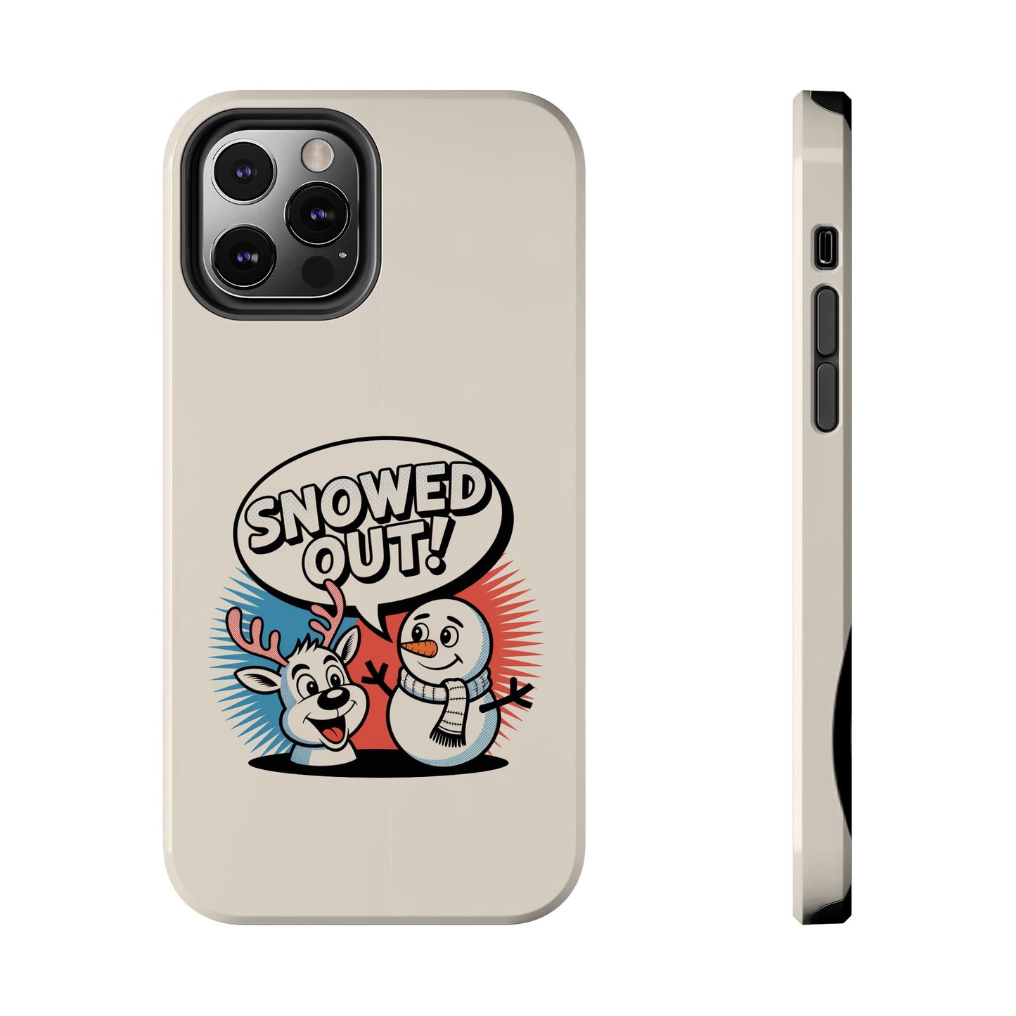 Snowman & Reindeer Tough Phone Case - Snowed Out Holiday Design