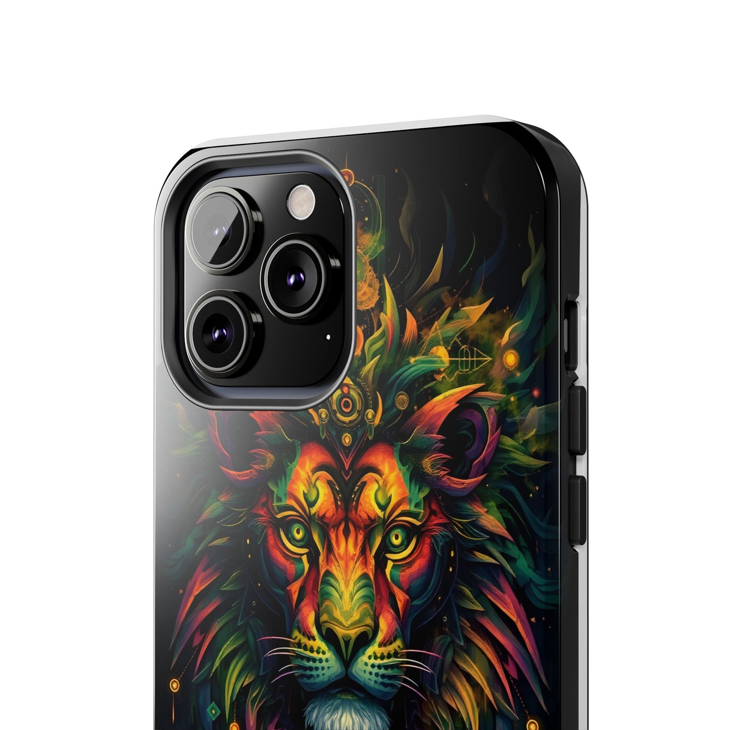 Vibrant Mystical Lion Art Tough Phone Case - Bold Protector for Animal Lovers - for iPhone