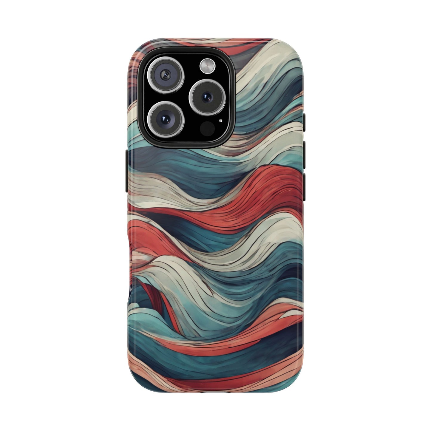 Abstract Waves Tough Phone Case - Stylish & Durable Phone Protection - for iPhone
