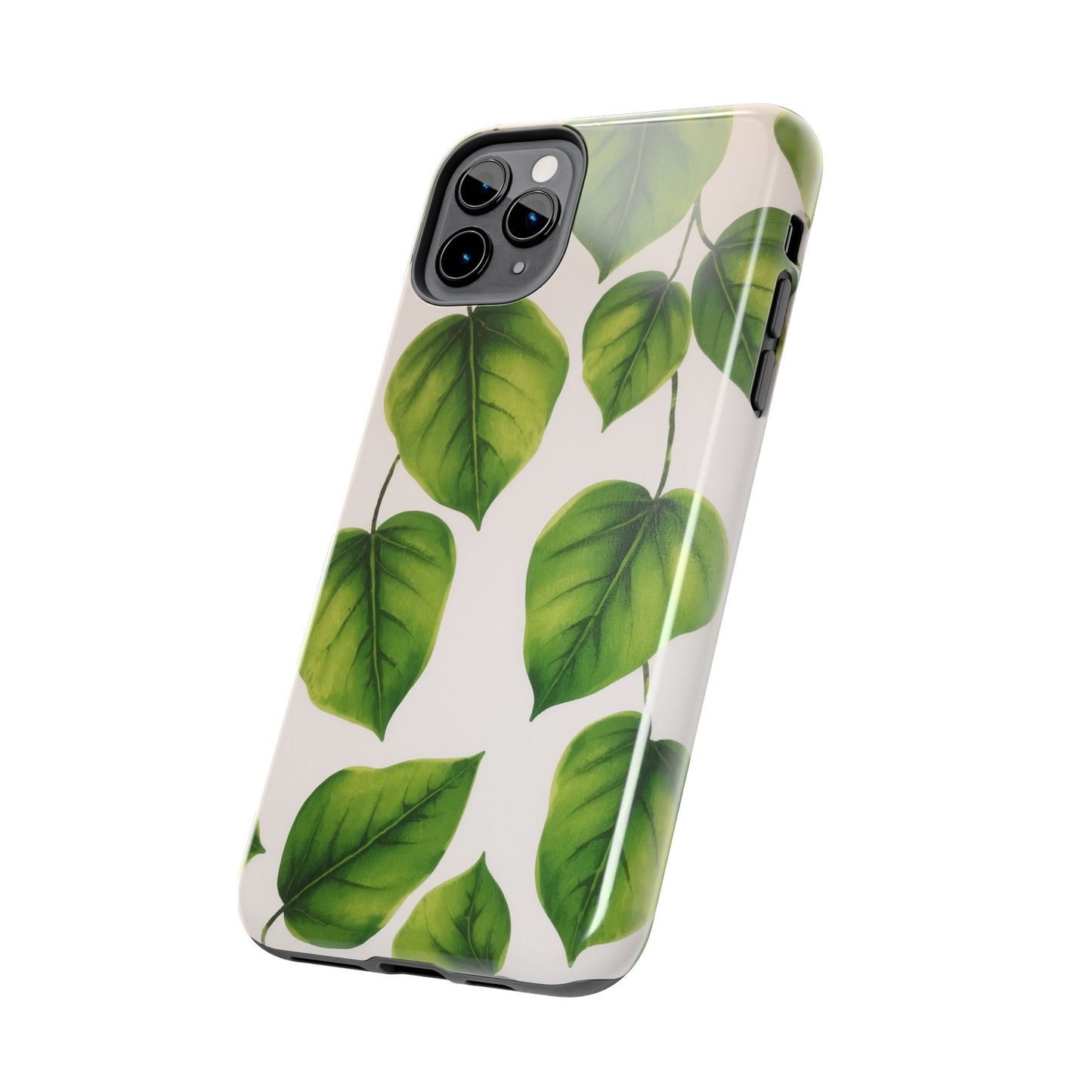 Tough Phone Cases with Green Leaf Design | Eco-Friendly Protection for Nature Lovers