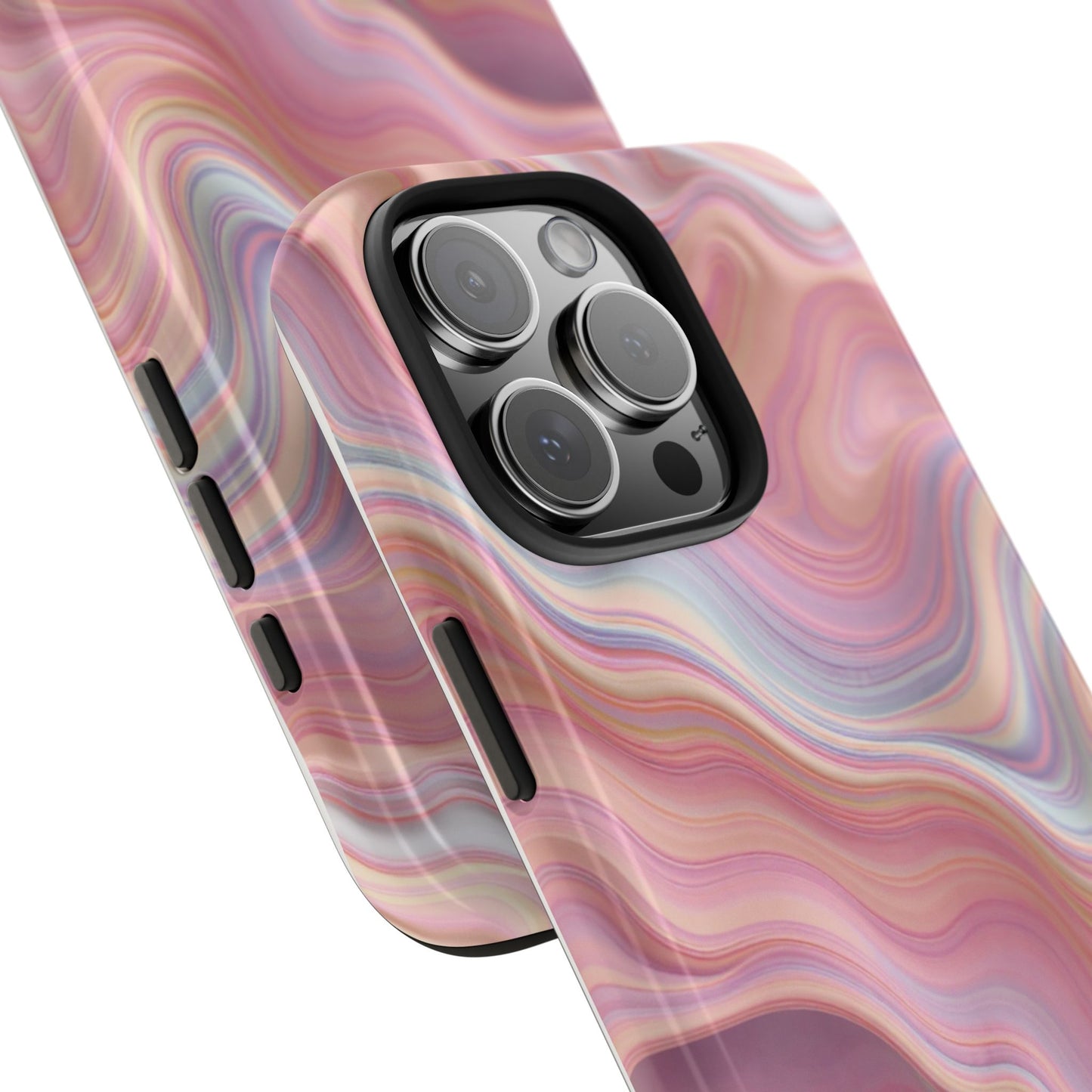 Stylish Tough Phone Cases - Abstract Pink Marble Design