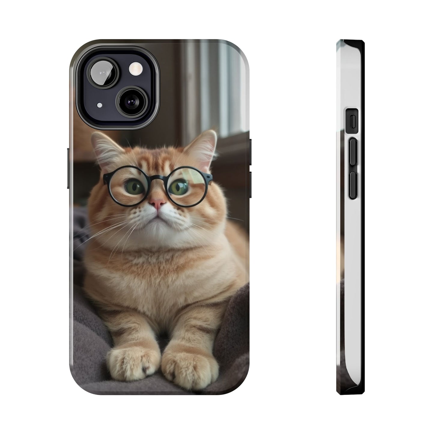 Cute Cat Glasses Tough Phone Case - Fun & Stylish Protection for Cat Lovers