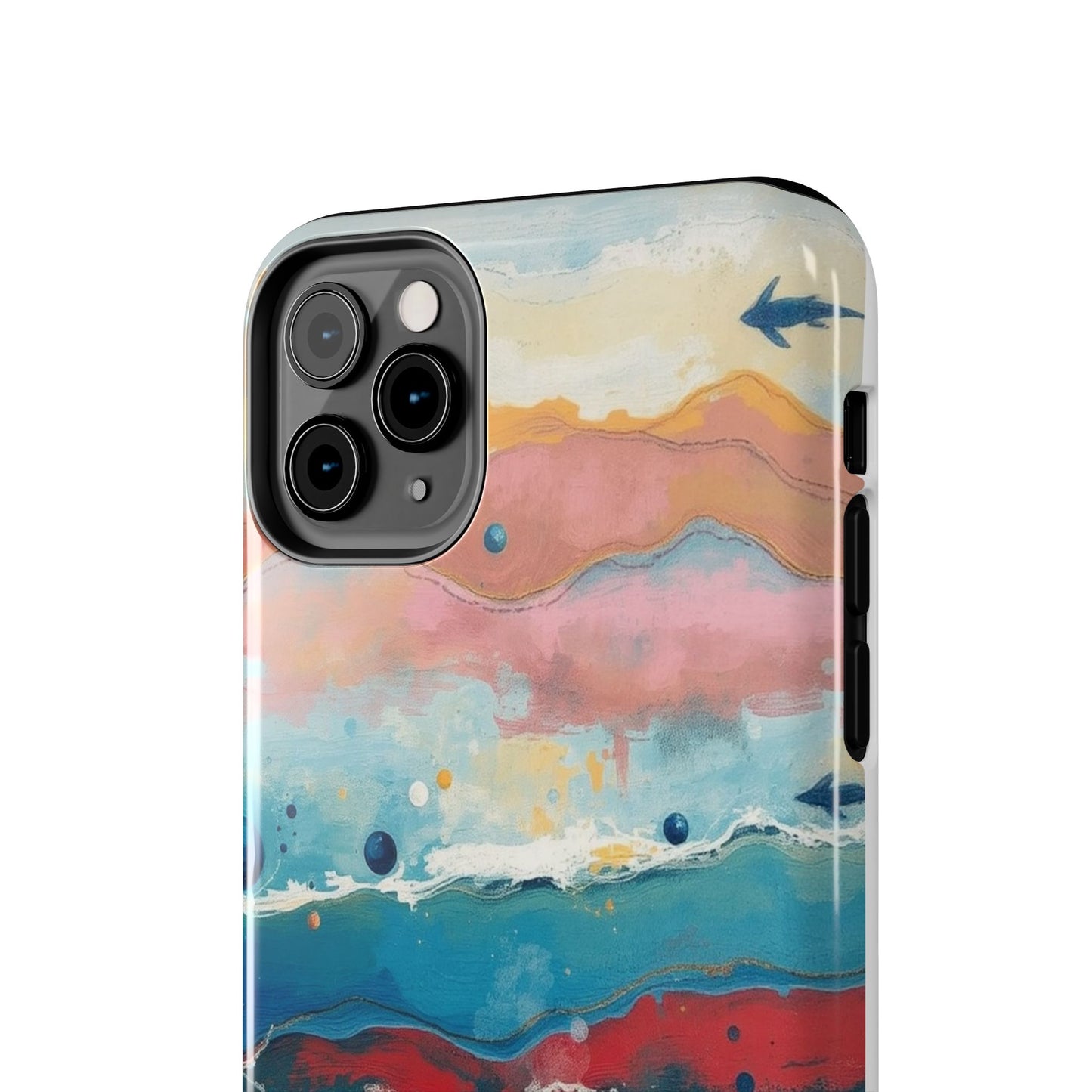 Artistic Tough Phone Case - Vibrant Waves Design for Unique Style