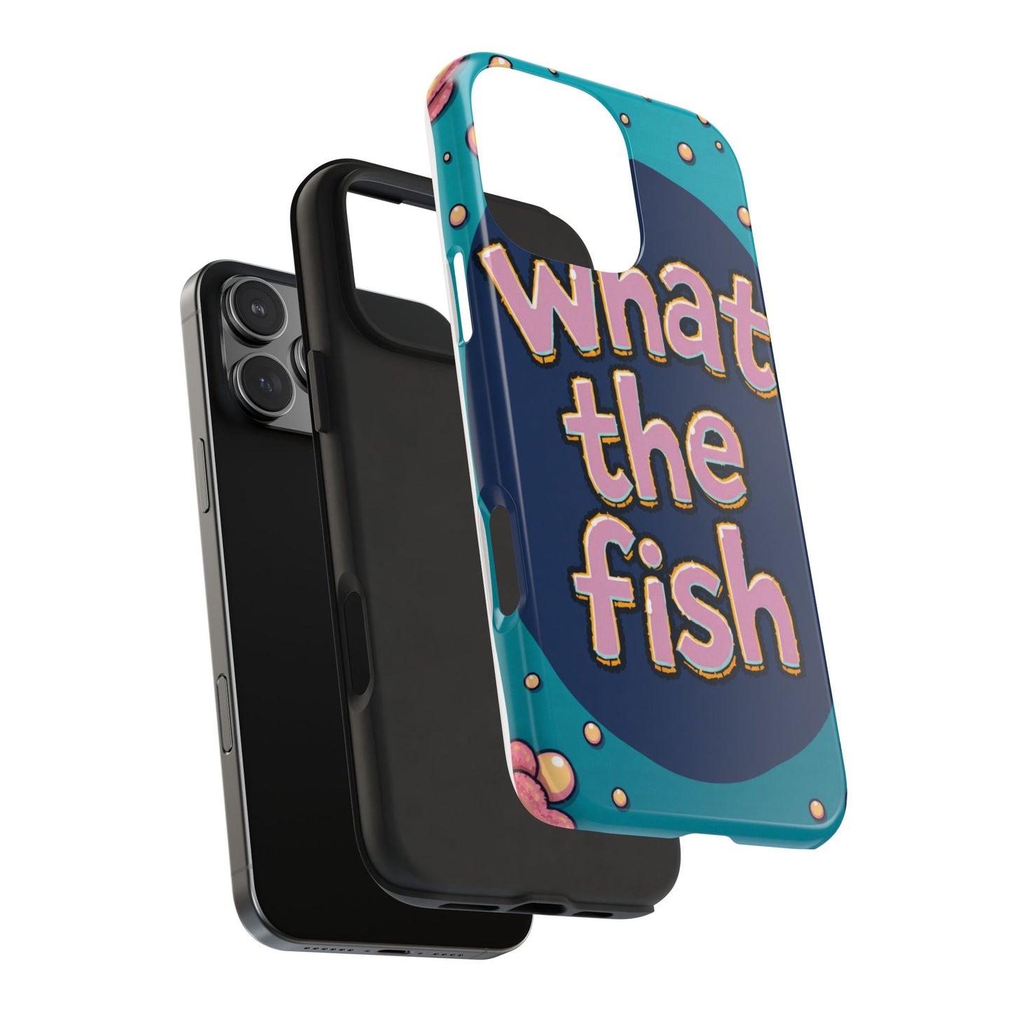 Playful Tough Phone Case - "What the Fish" Design