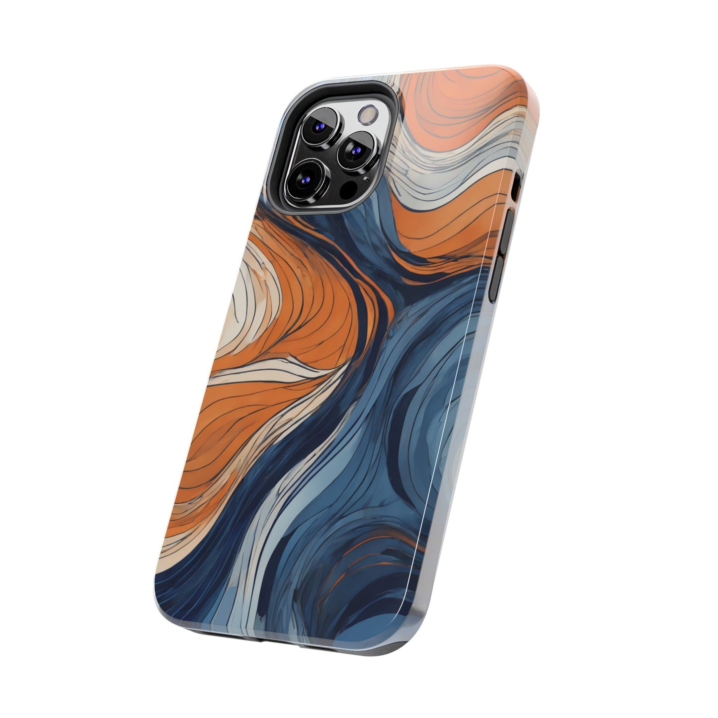 Artistic Tough Phone Case - Vibrant Abstract Waves Design - for iPhone