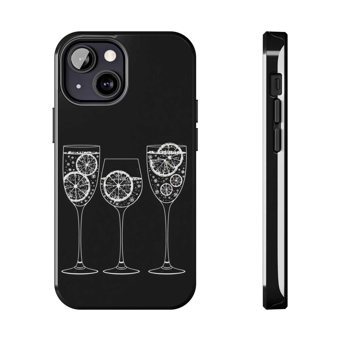 Stylish Tough Phone Cases with Citrus Glass Design, Protective Cases for Parties, Summer Events, and Everyday Use