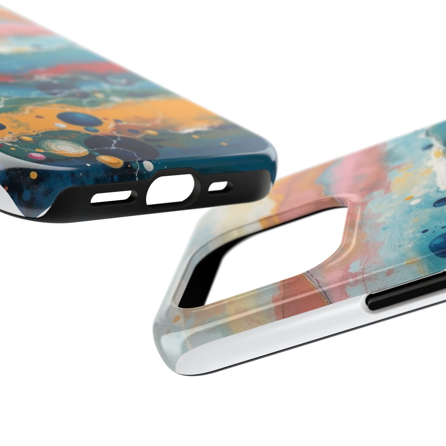 Artistic Tough Phone Case - Vibrant Waves Design for Unique Style