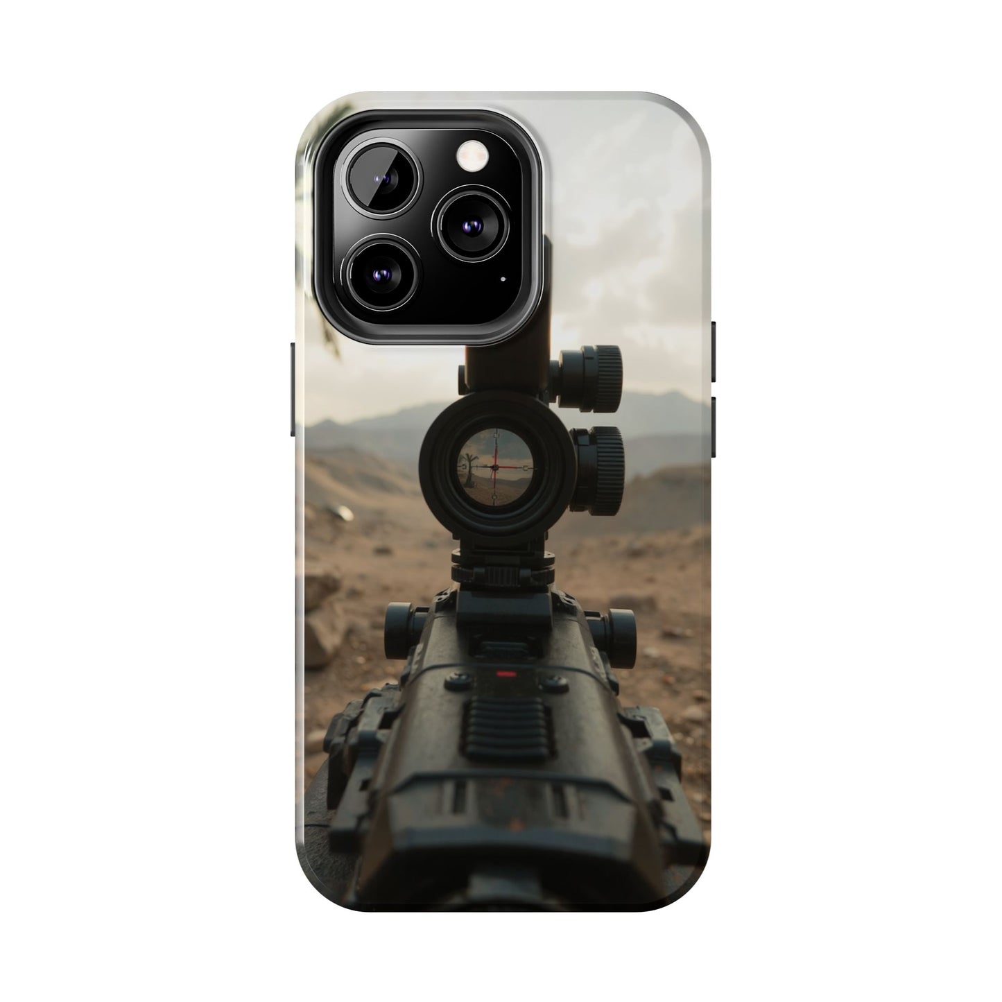 Tough Phone Case with Sniper Scope Design - Durable & Stylish Protection for Outdoors Enthusiasts