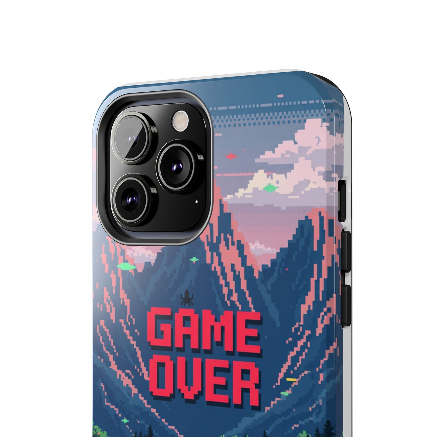 Pixel Art Tough Phone Case - 'Game Over' Design for Gamers