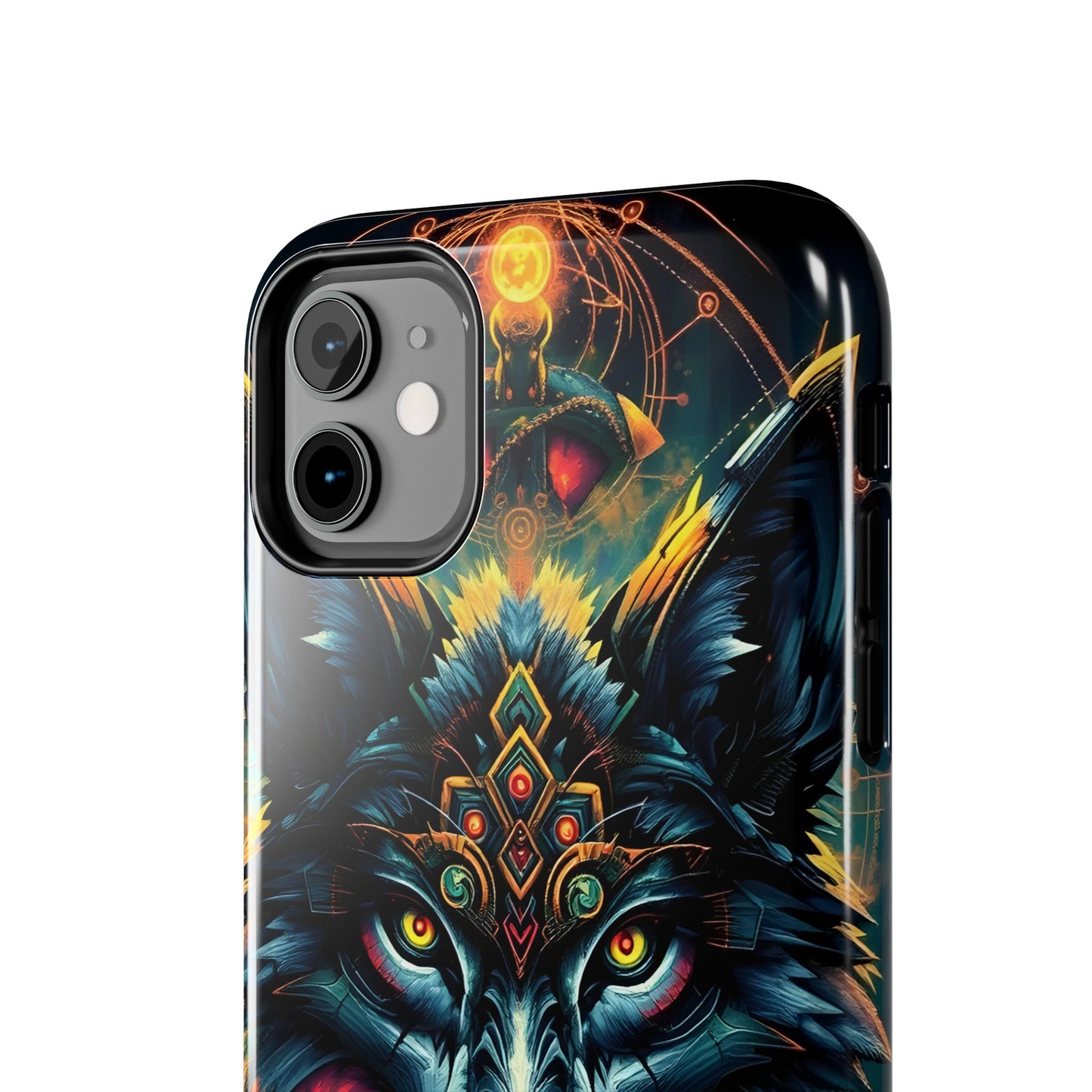 Vibrant Mystical Wolf Art Tough Phone Case - Durable & Unique Design for Animal Lovers - for iPhone