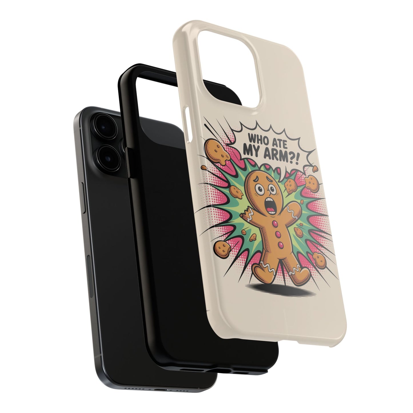Funny Gingerbread Man Phone Case - Who Ate My Arm? Tough Protection