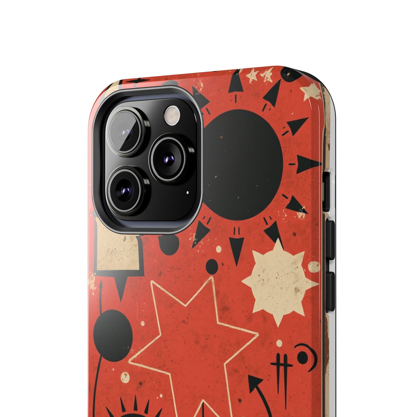 Retro Bold Tough Phone Case - Unique Geometric Design - for iPhone