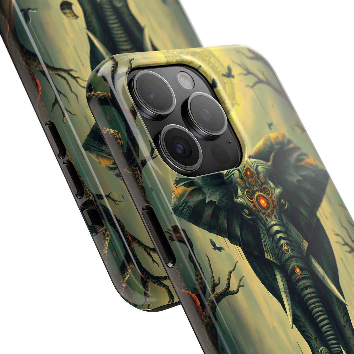 Mystical Forest Elephant Tough Phone Case | Vibrant Design for Nature Lovers - for iPhone