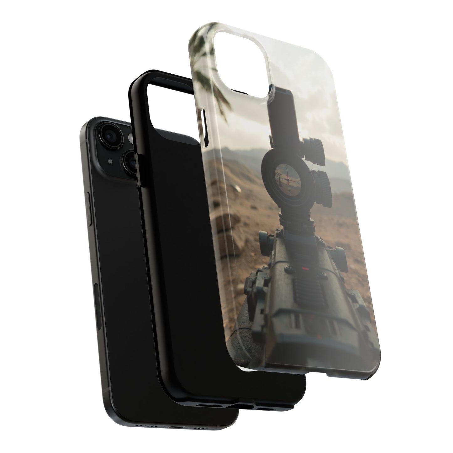 Tough Phone Case with Sniper Scope Design - Durable & Stylish Protection for Outdoors Enthusiasts