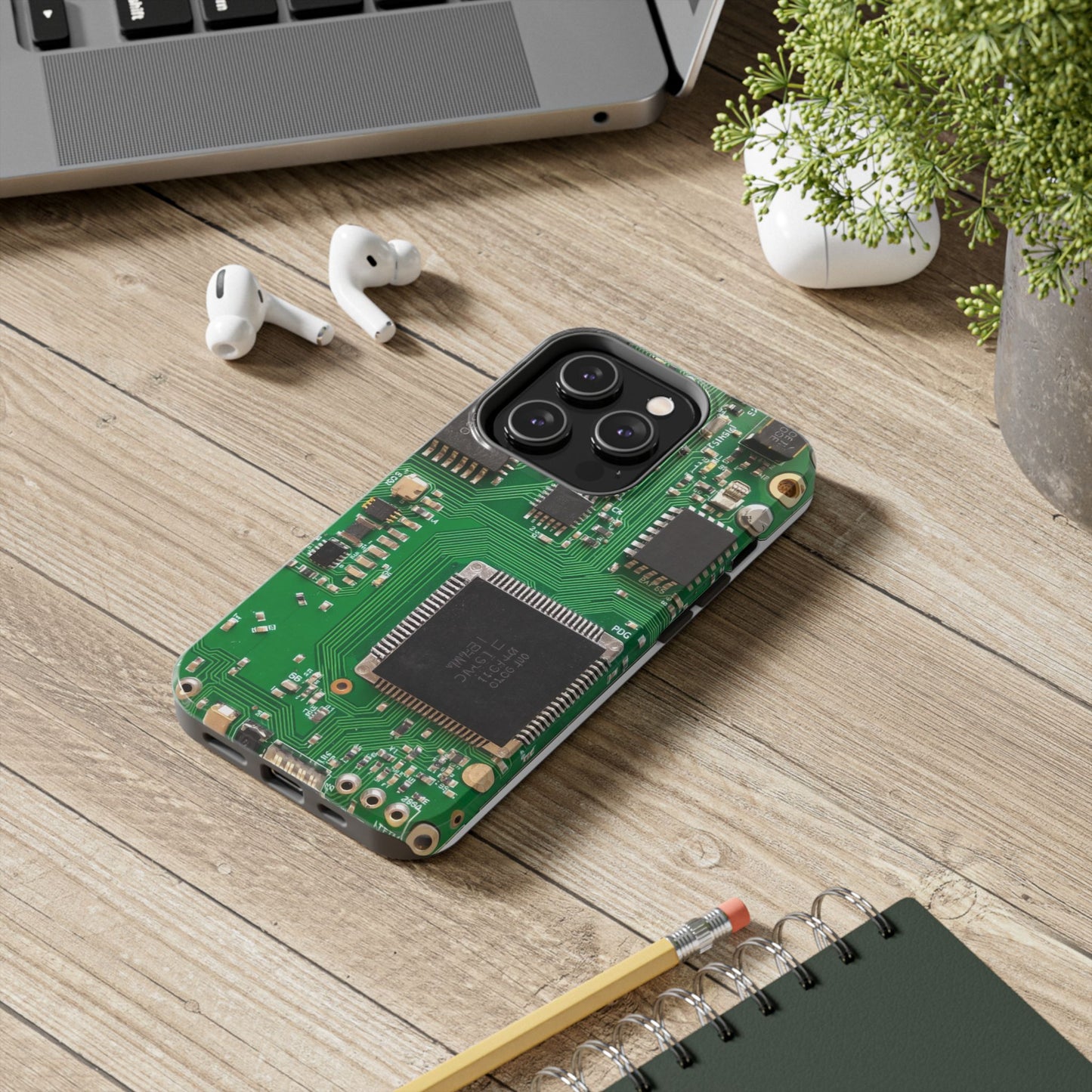 Circuit Board Tough Phone Case - Durable Tech Design