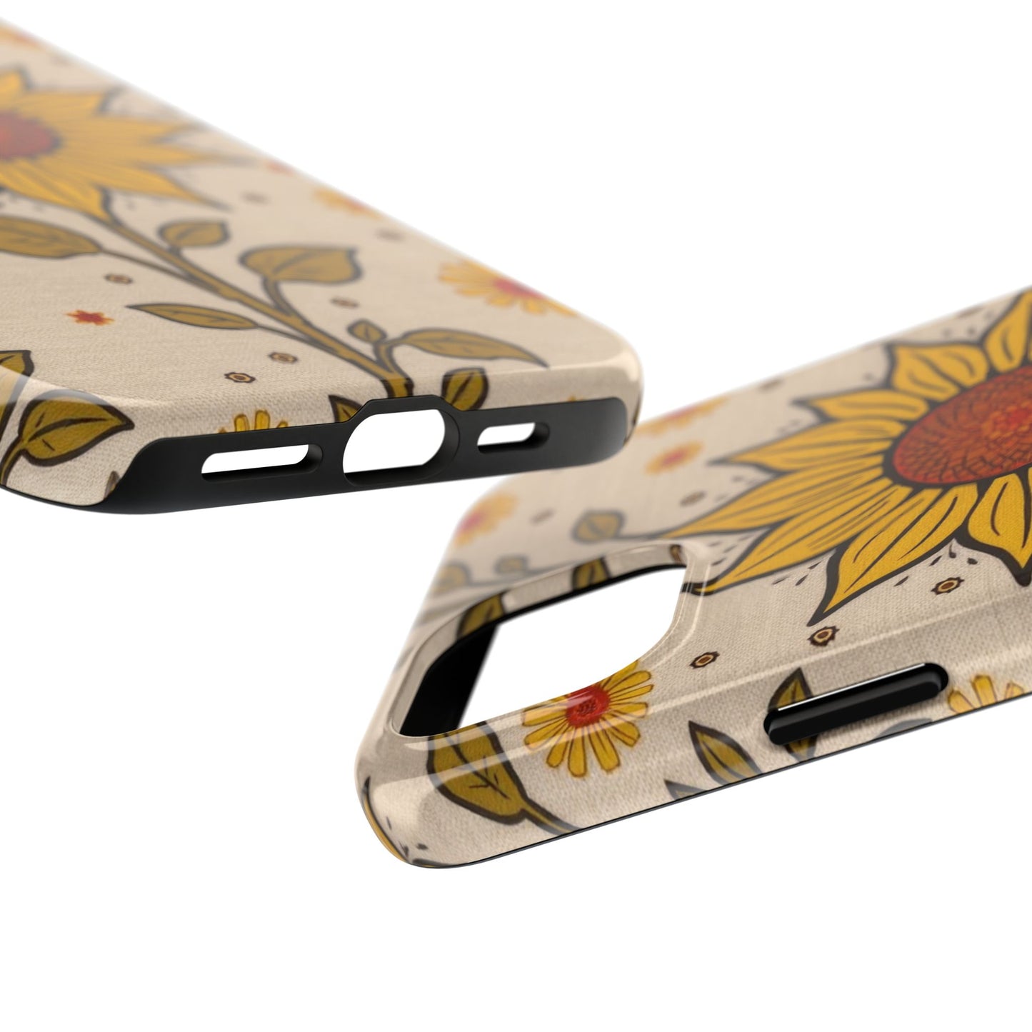 Bright Sunflower Origins Tough Phone Case - Floral Design for Nature Lovers - for iPhone