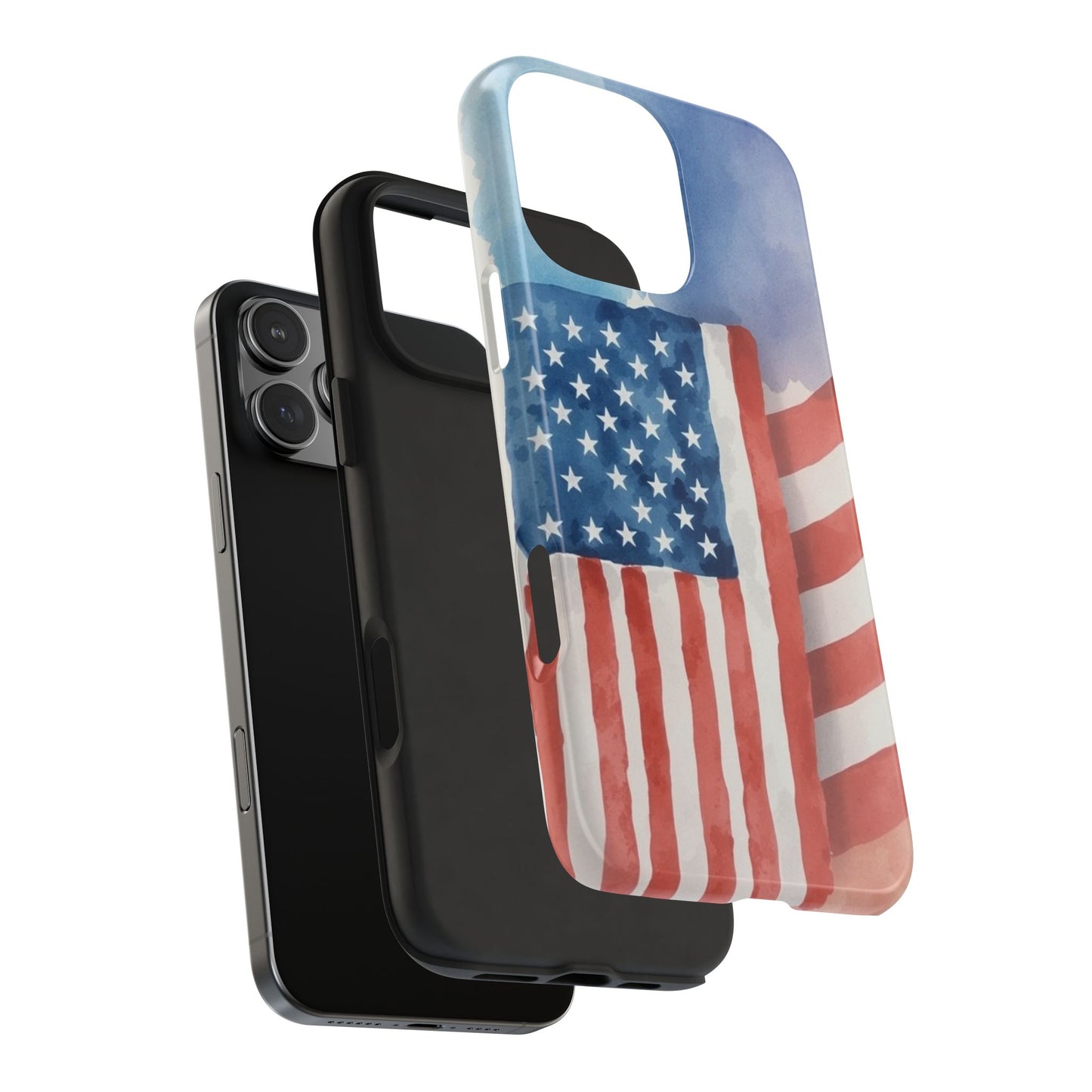 Abstract Watercolor American Flag Design - Tough Phone Case - for iPhone