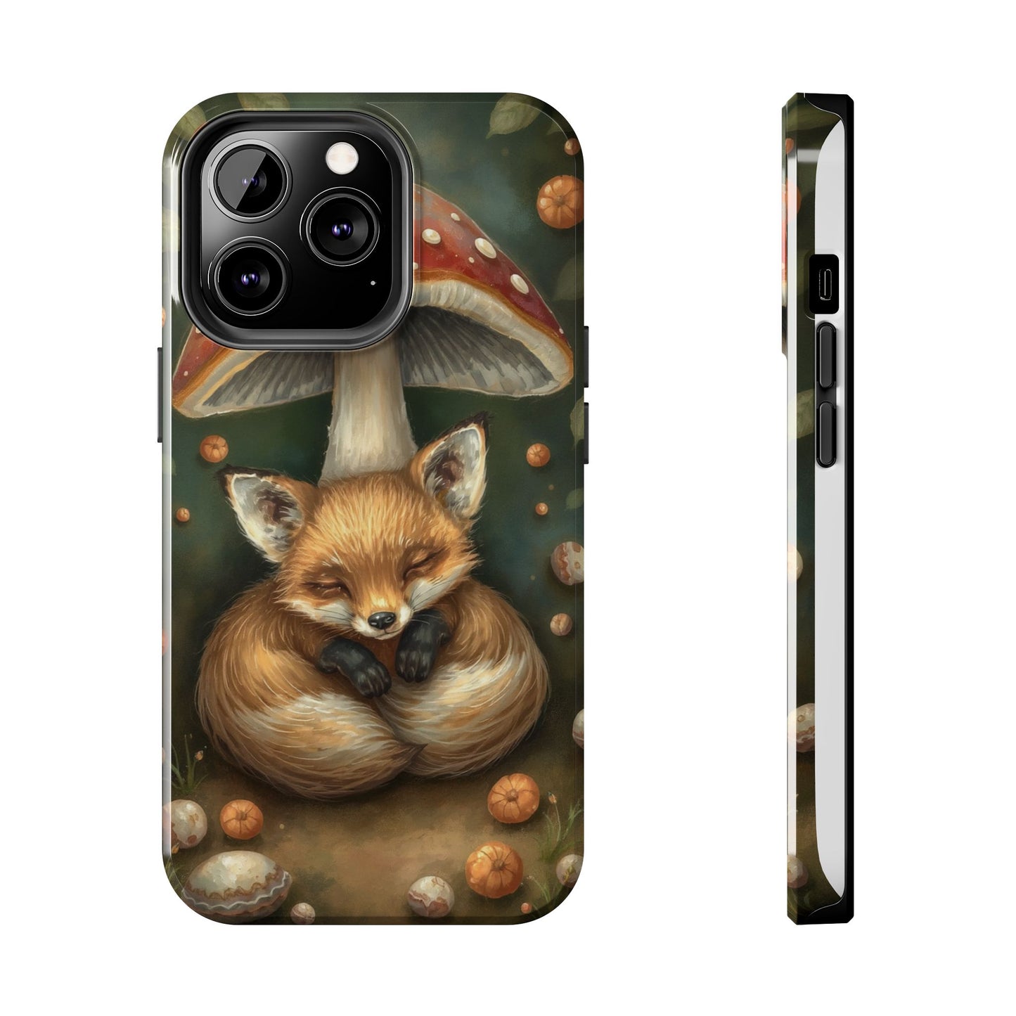 Cute Fox & Mushroom Phone Case - Tough Protective Cover