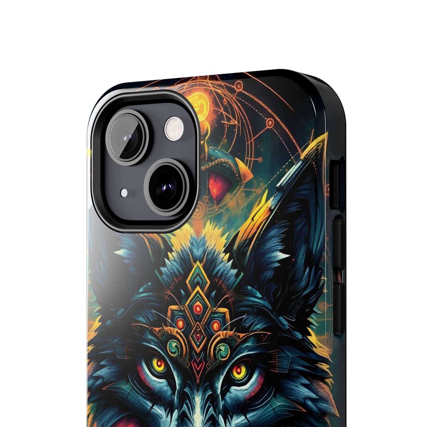 Vibrant Mystical Wolf Art Tough Phone Case - Durable & Unique Design for Animal Lovers - for iPhone