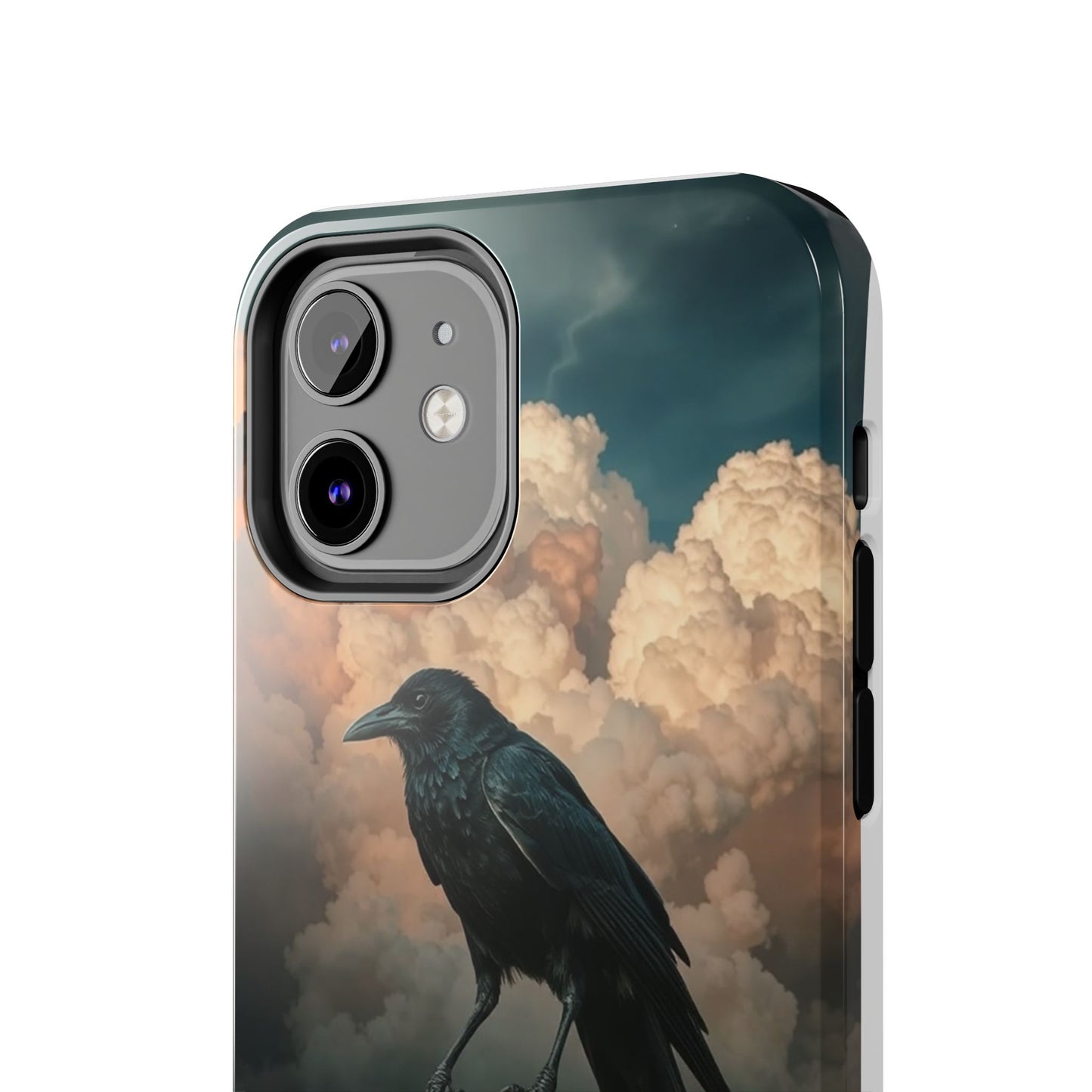 Gothic Raven Skull Tough Phone Case - Unique Protective Cover for Halloween Lovers