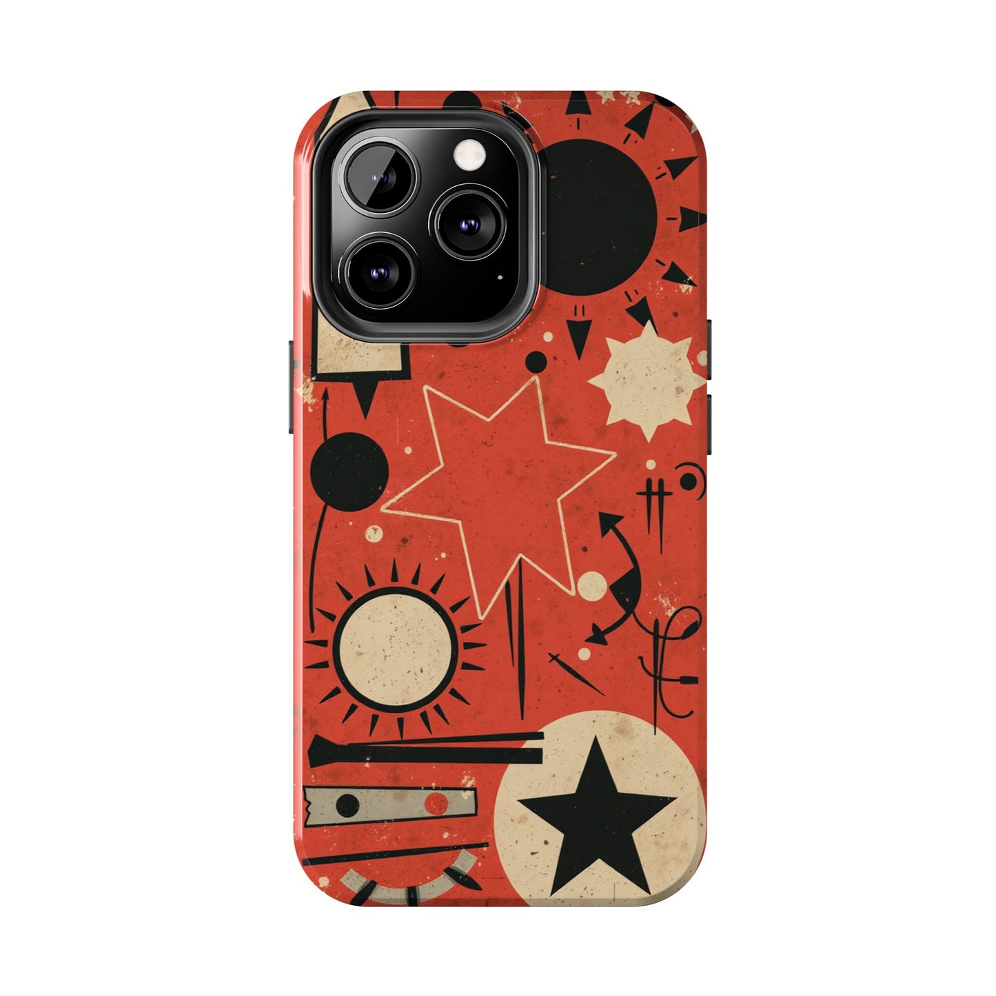 Retro Bold Tough Phone Case - Unique Geometric Design - for iPhone