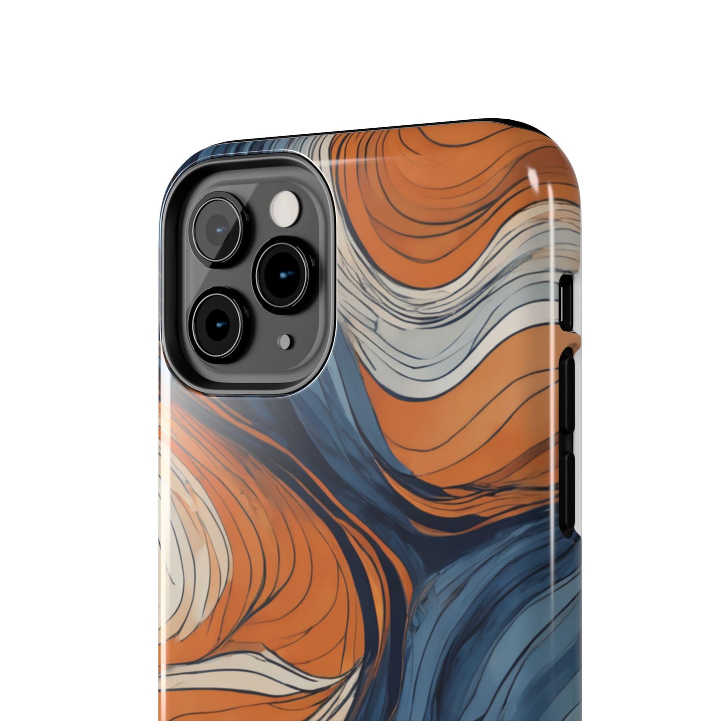 Artistic Tough Phone Case - Vibrant Abstract Waves Design - for iPhone