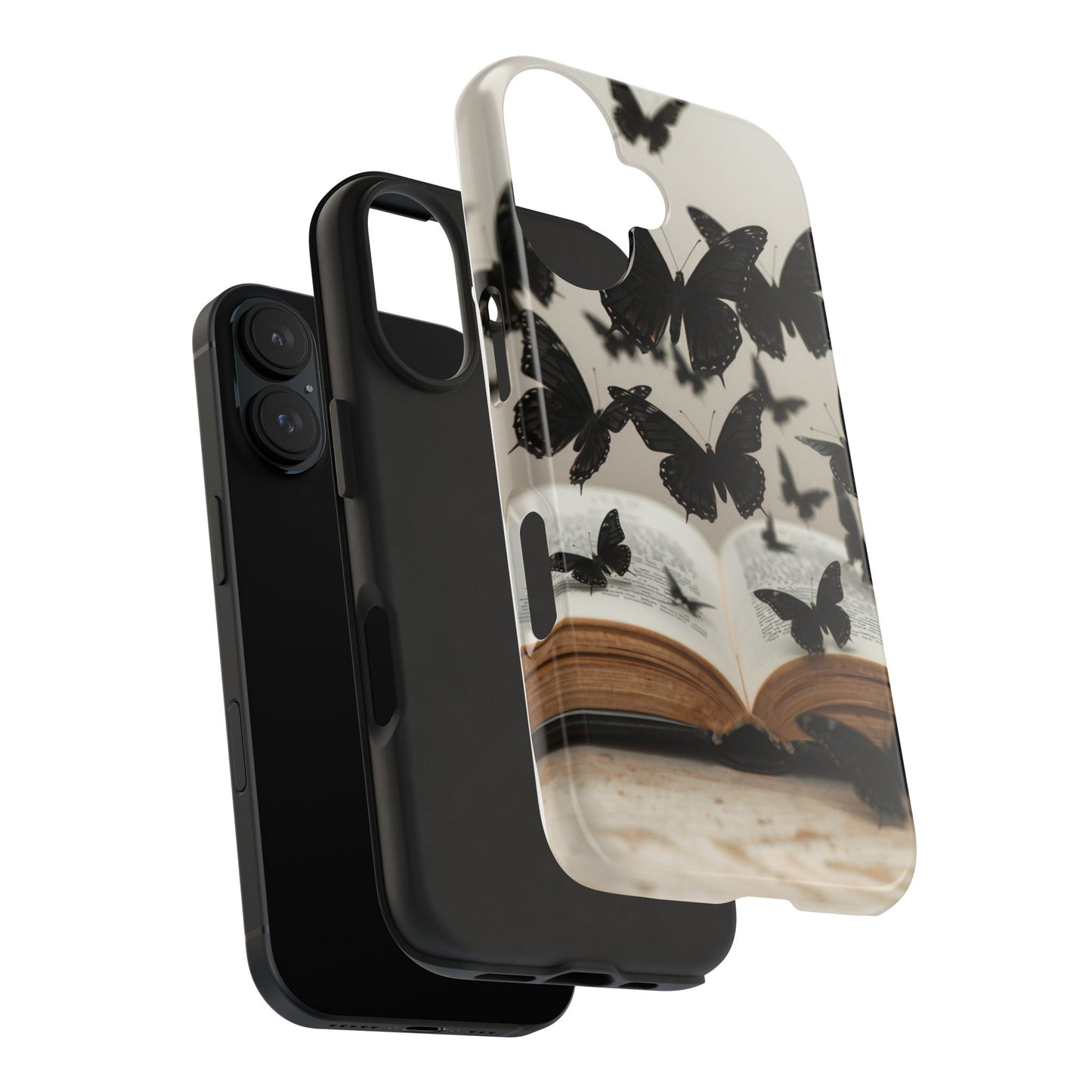 Butterfly Magic Tough Phone Case - Literary Design for Book Lovers