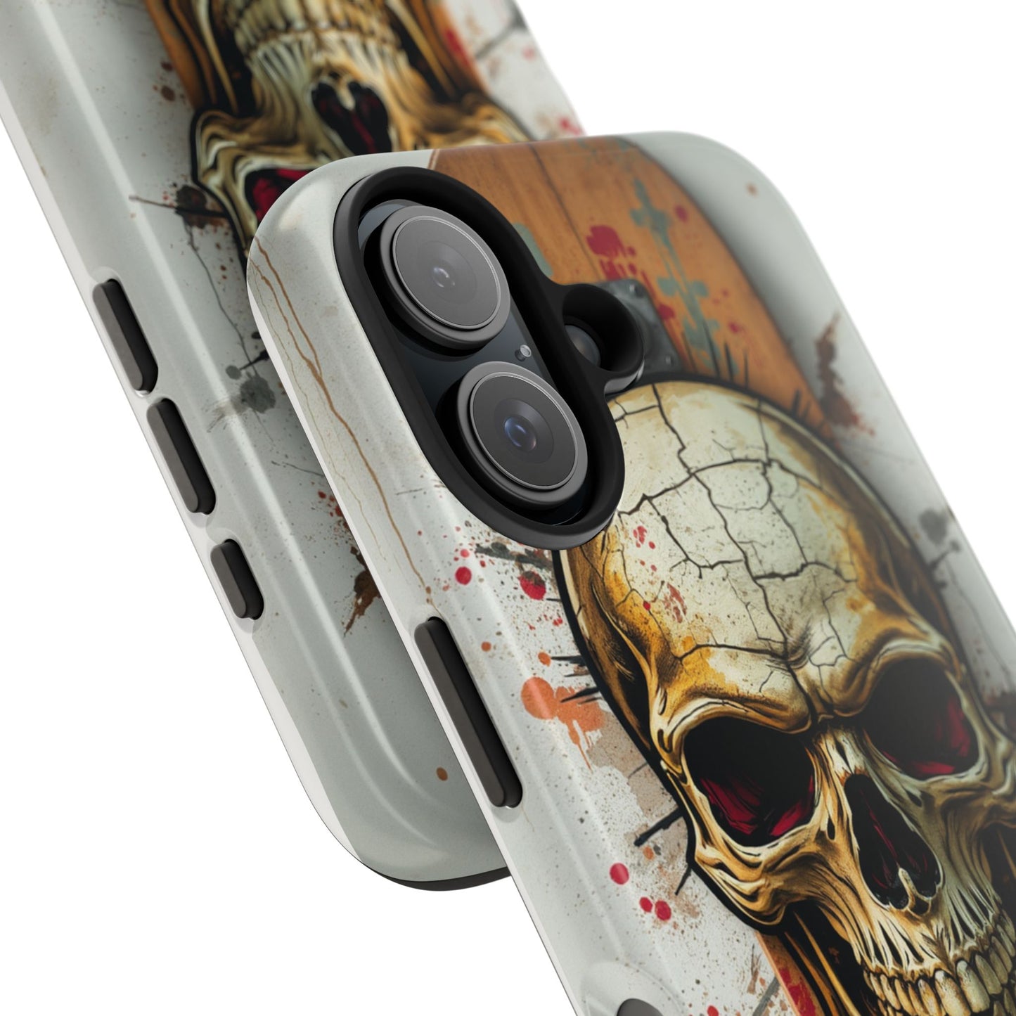 Edgy Skull Tough Phone Case - Durable Protection for Skateboard Enthusiasts