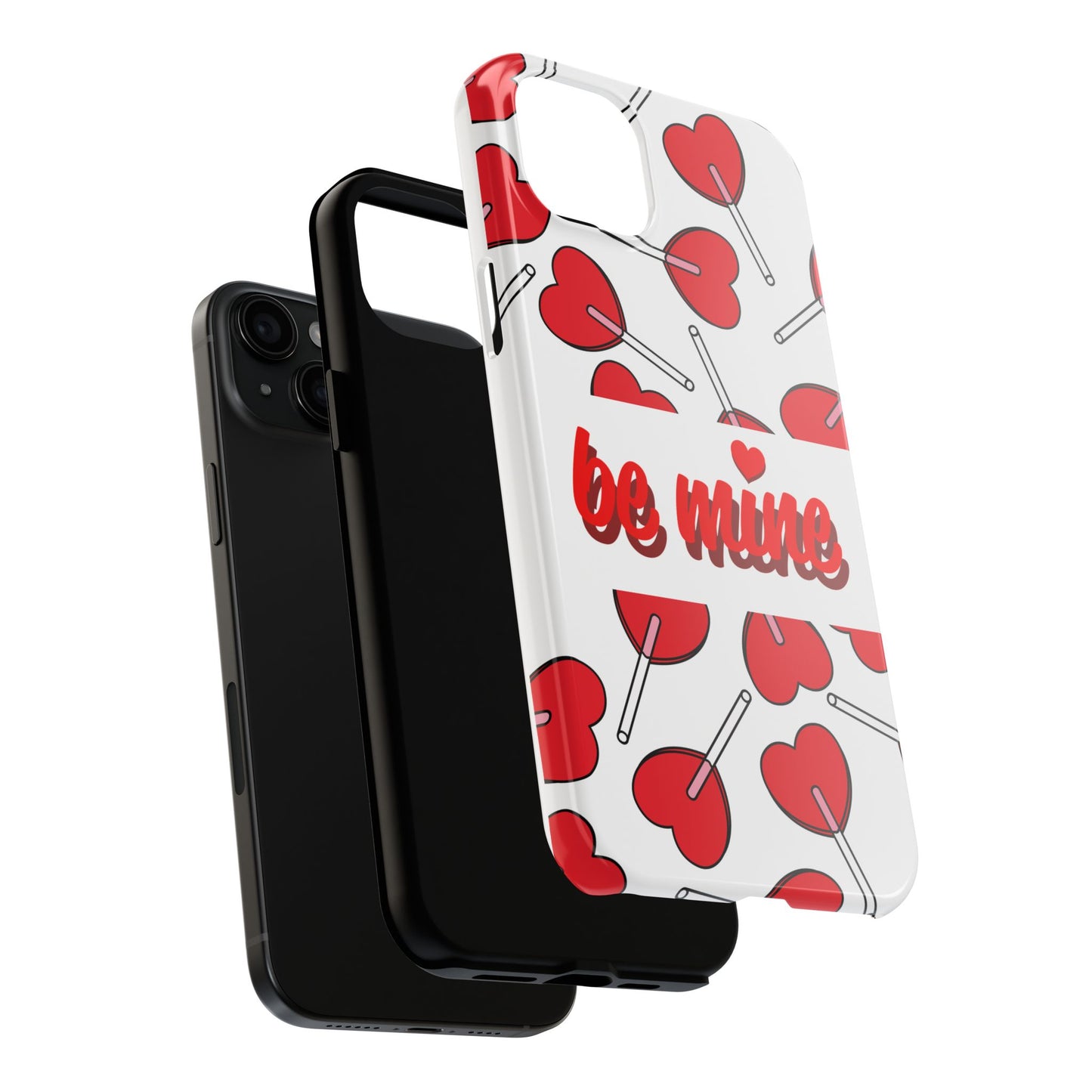 Be Mine Heart Pattern Tough Phone Case - Love Gift - for iPhone