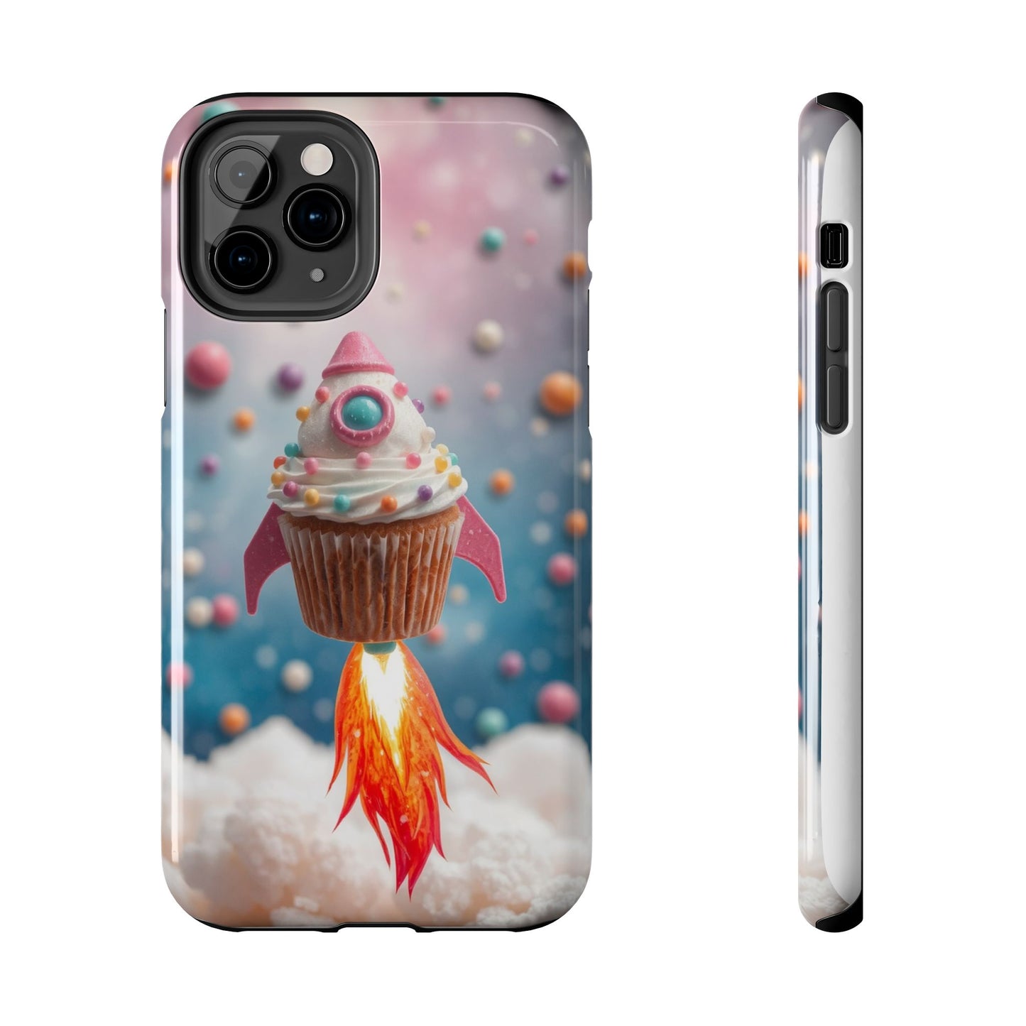 Whimsical Rocket Cupcake Phone Case - Fun Protective Case for Kids and Teens
