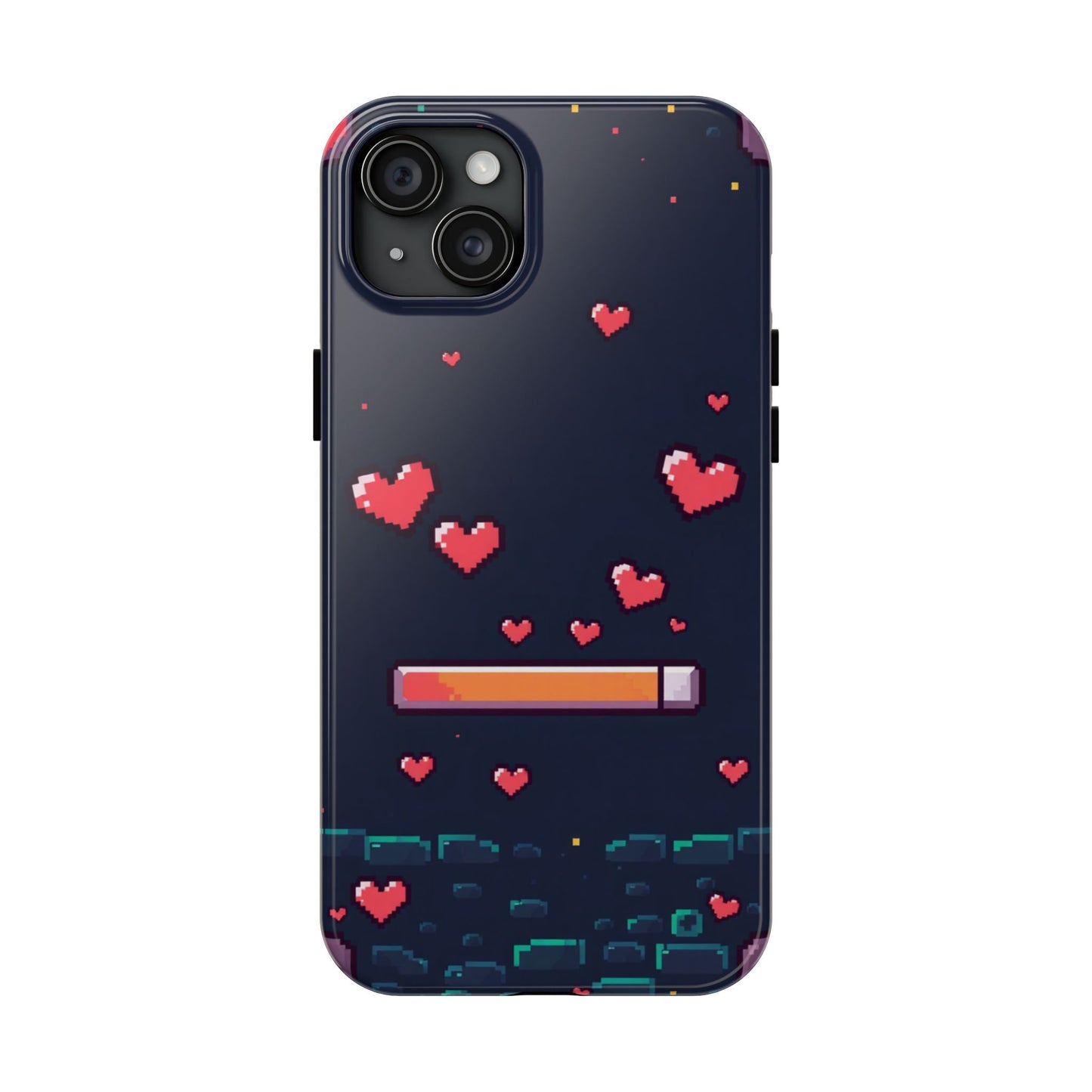 Pixel Heart Tough Phone Case - Retro Gamer Style for Valentine's Day