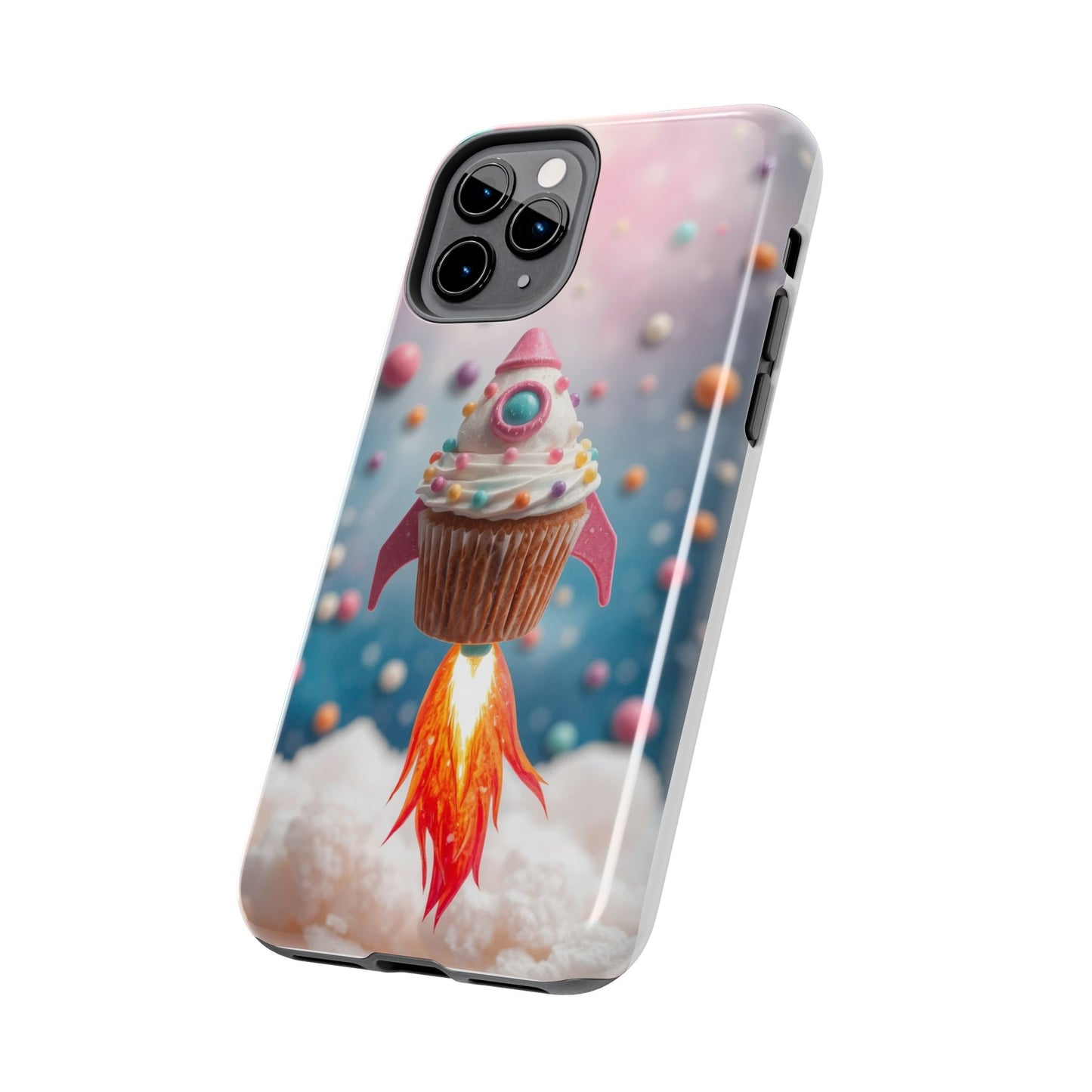 Whimsical Rocket Cupcake Phone Case - Fun Protective Case for Kids and Teens
