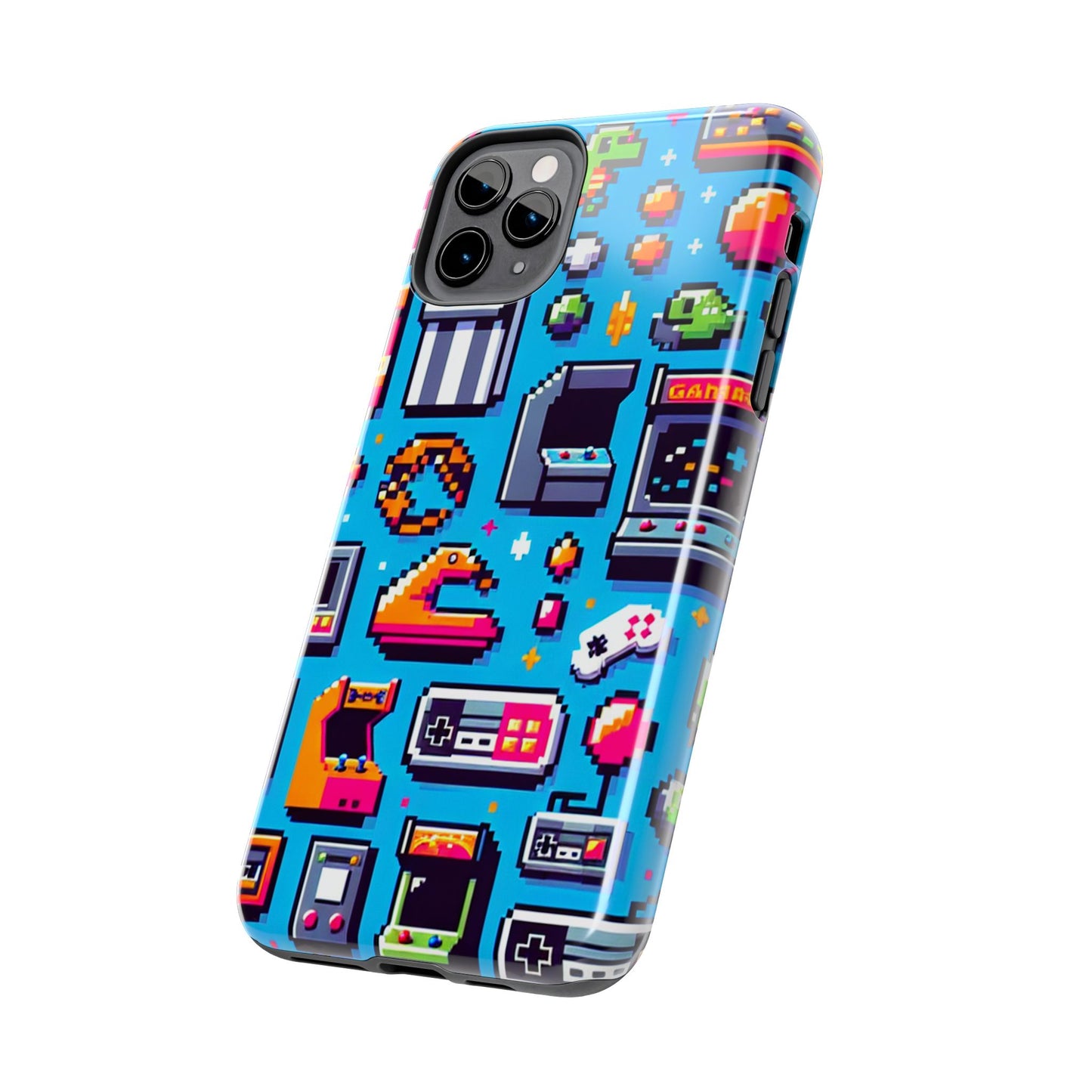 Retro Gaming Tough Phone Case - Pixel Art Design for Gamers - for iPhone