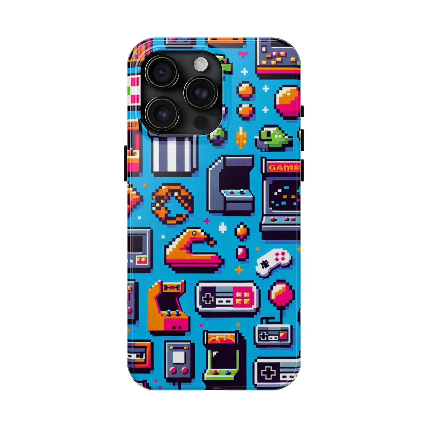 Retro Gaming Tough Phone Case - Pixel Art Design for Gamers - for iPhone