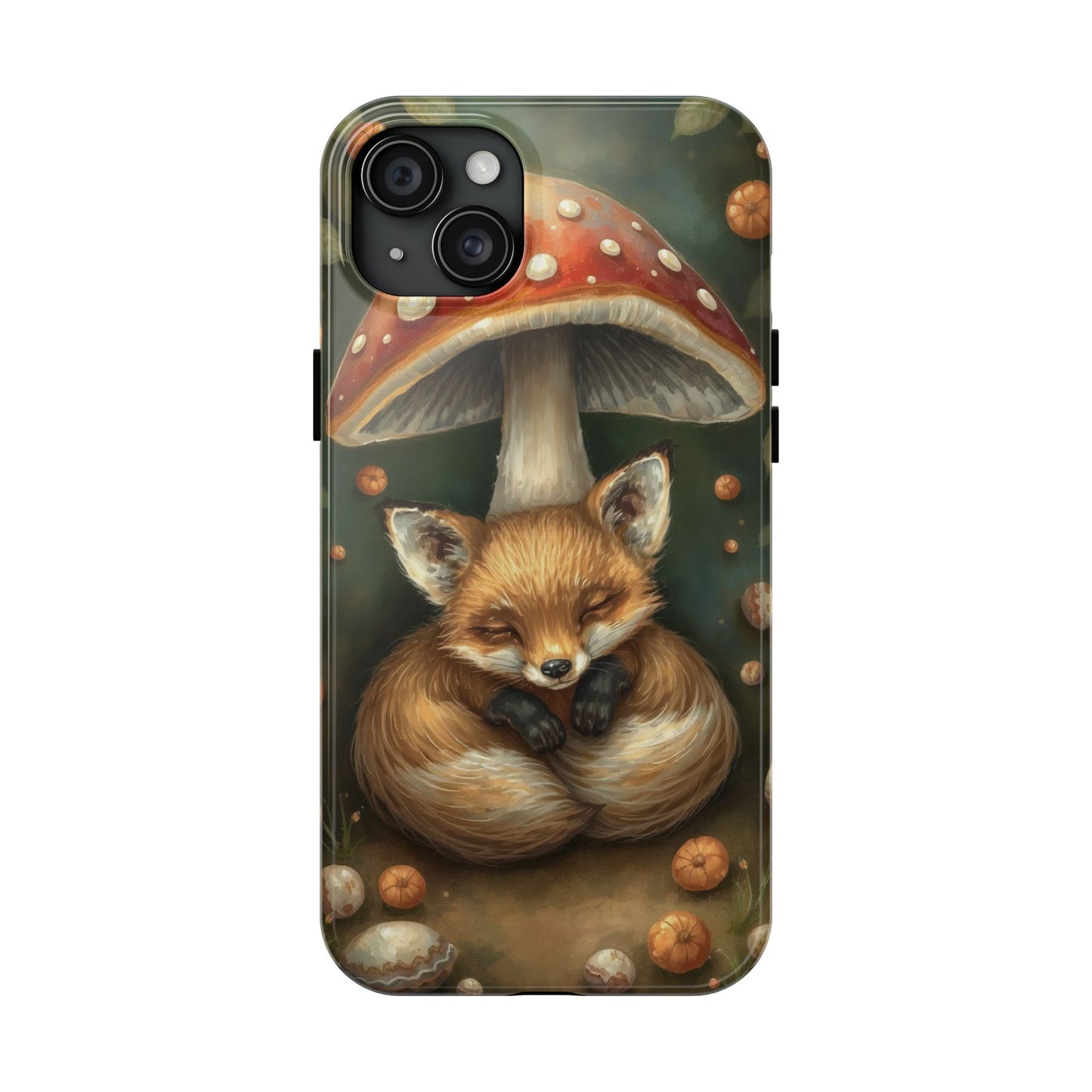 Cute Fox & Mushroom Phone Case - Tough Protective Cover